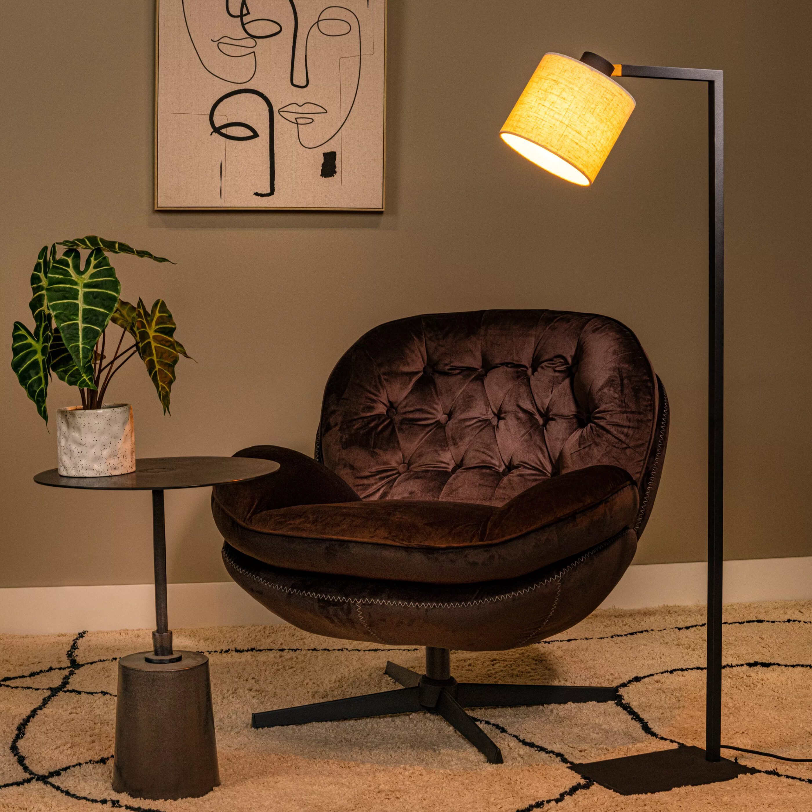 Lesley Vloerlamp - Zwart Lucide Vloerlamp 03750/81/30