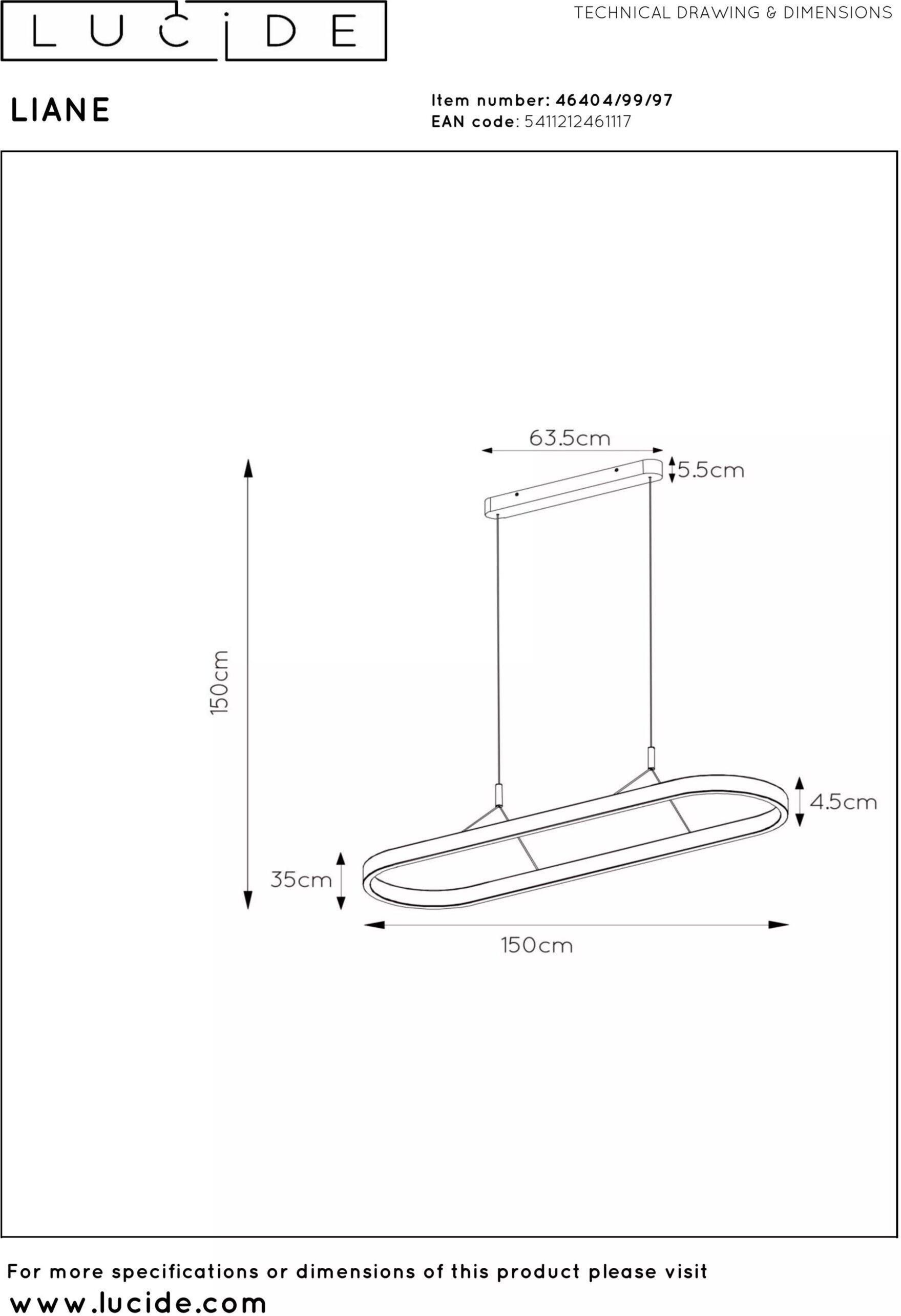 Liane Hanglamp Led Dimb. Cct - Roest Bruin | Vibes Lucide Hanglamp 46404/99/97