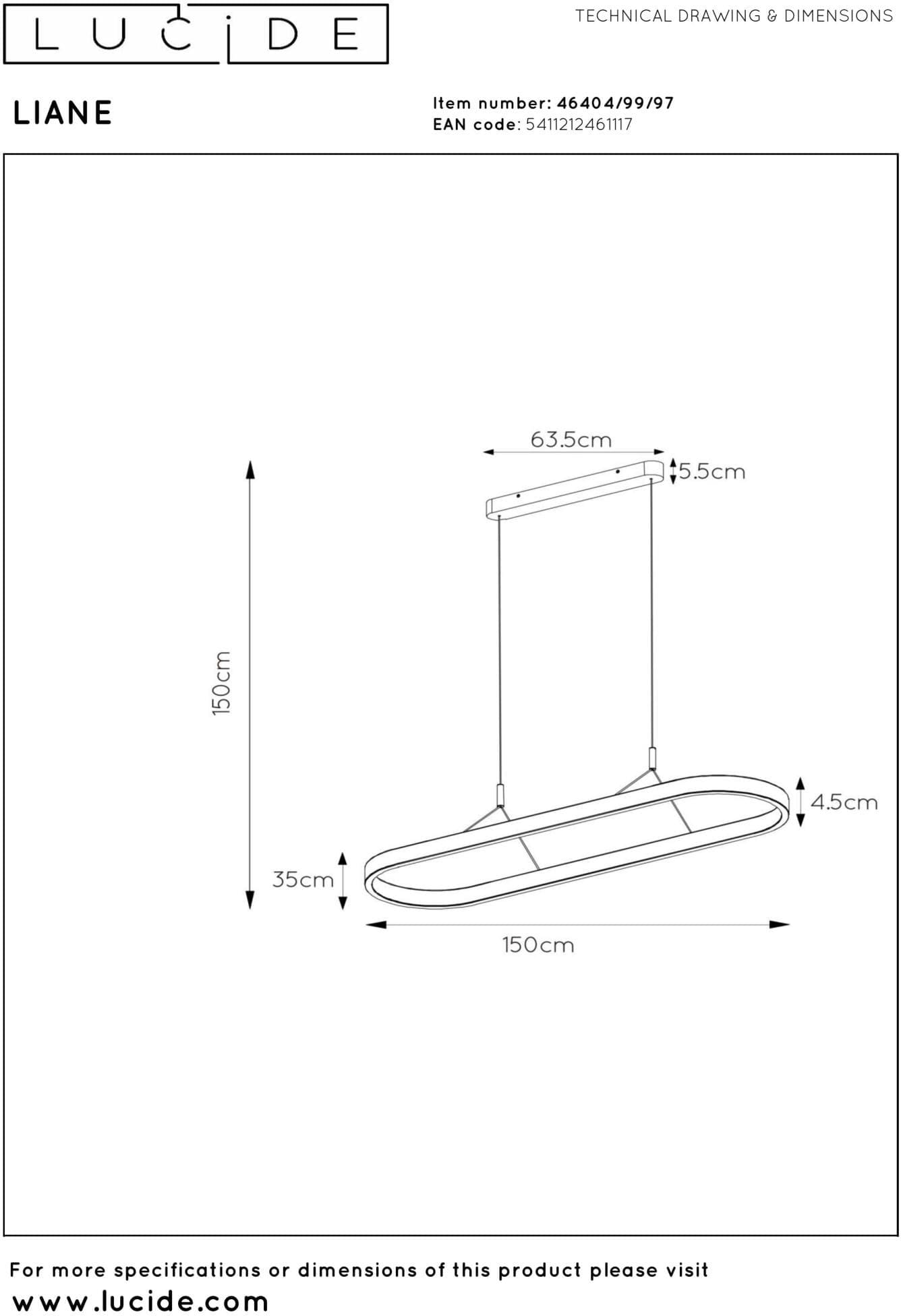 Liane Hanglamp Led Dimb. Cct - Roest Bruin | Vibes Lucide Hanglamp 46404/99/97