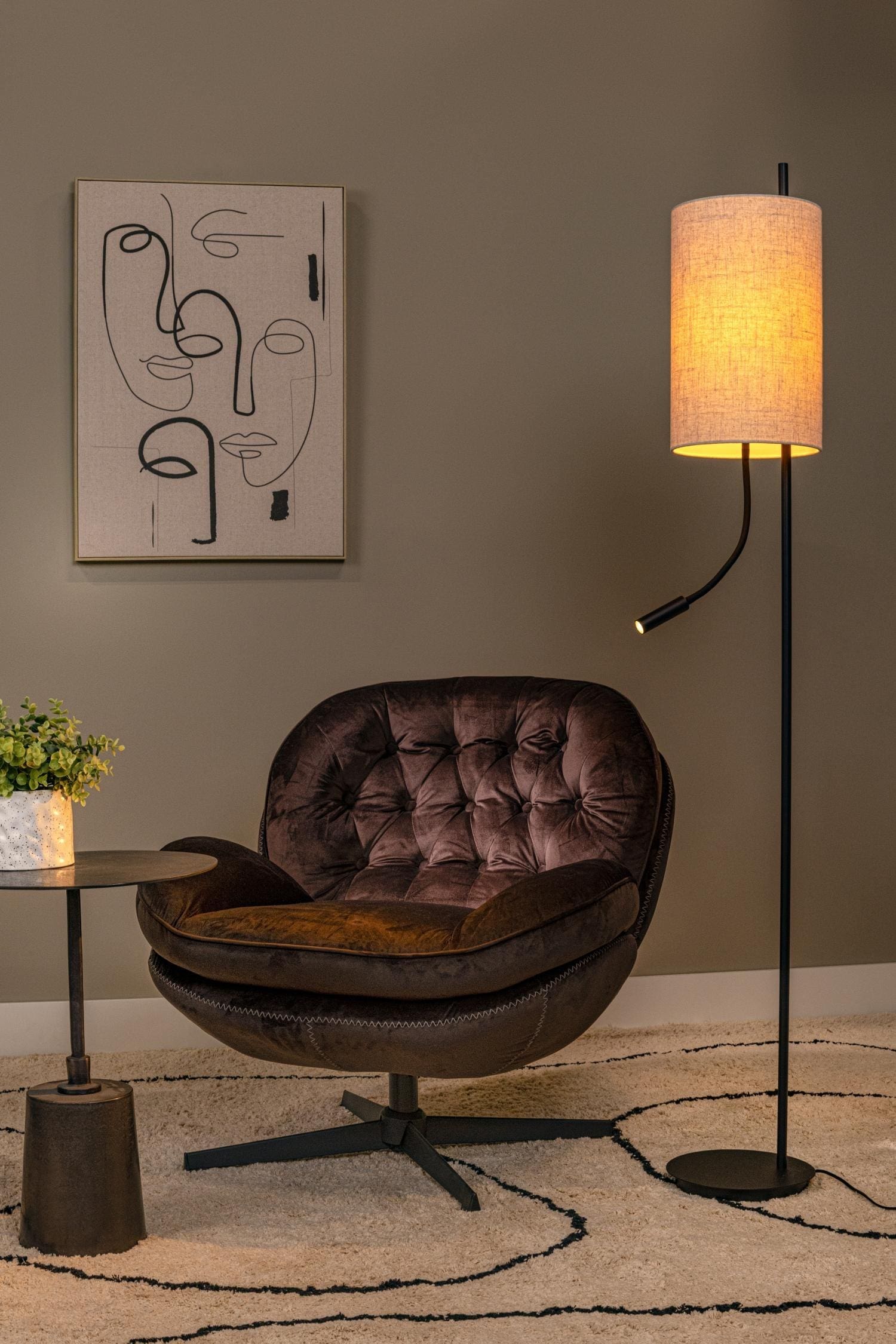 Magic Vloerlamp Ø24 cm - Zwart Lucide Vloerlamp 68711/82/30