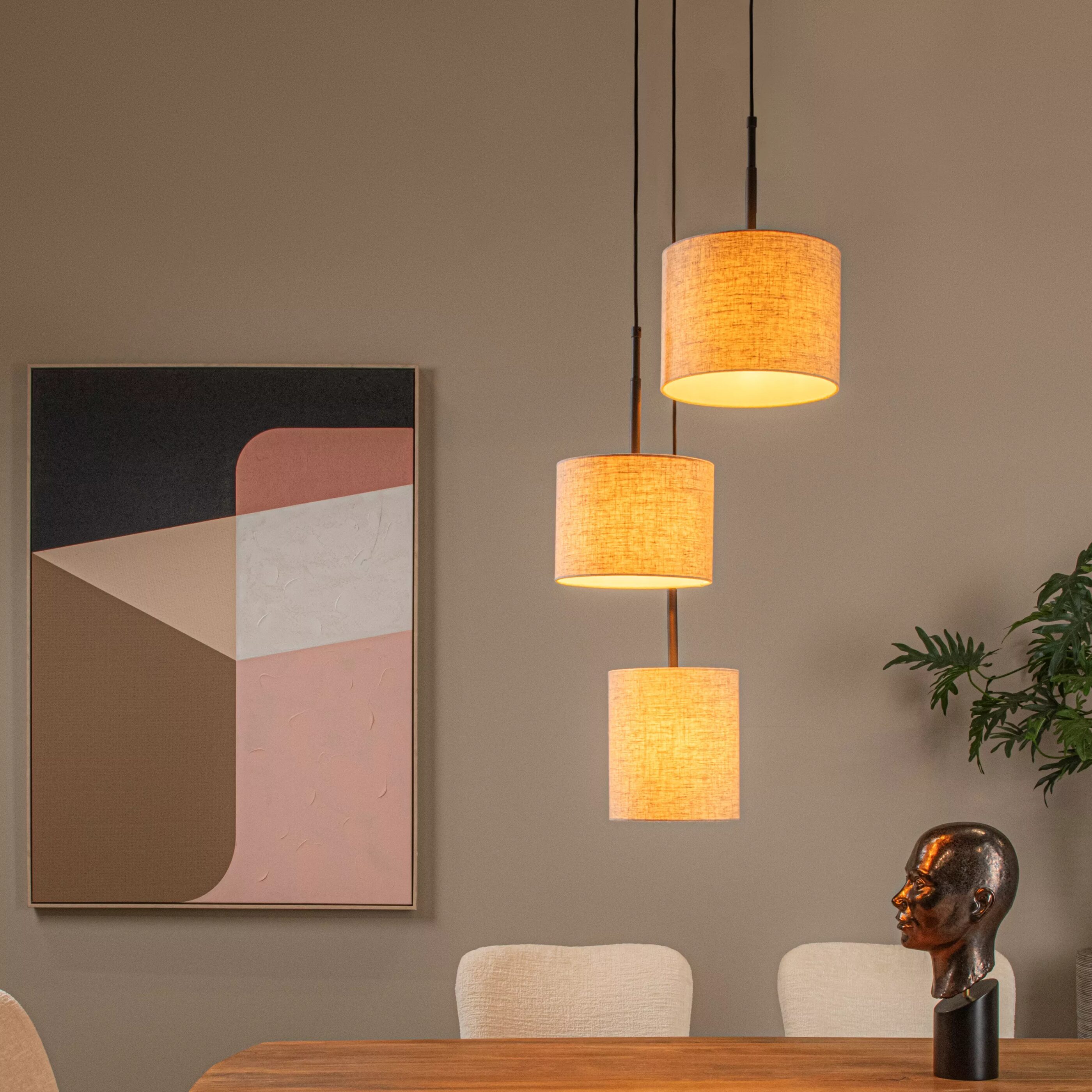 Maya Hanglamp Ø46 cm - Beige Lucide Hanglamp 45409/13/38