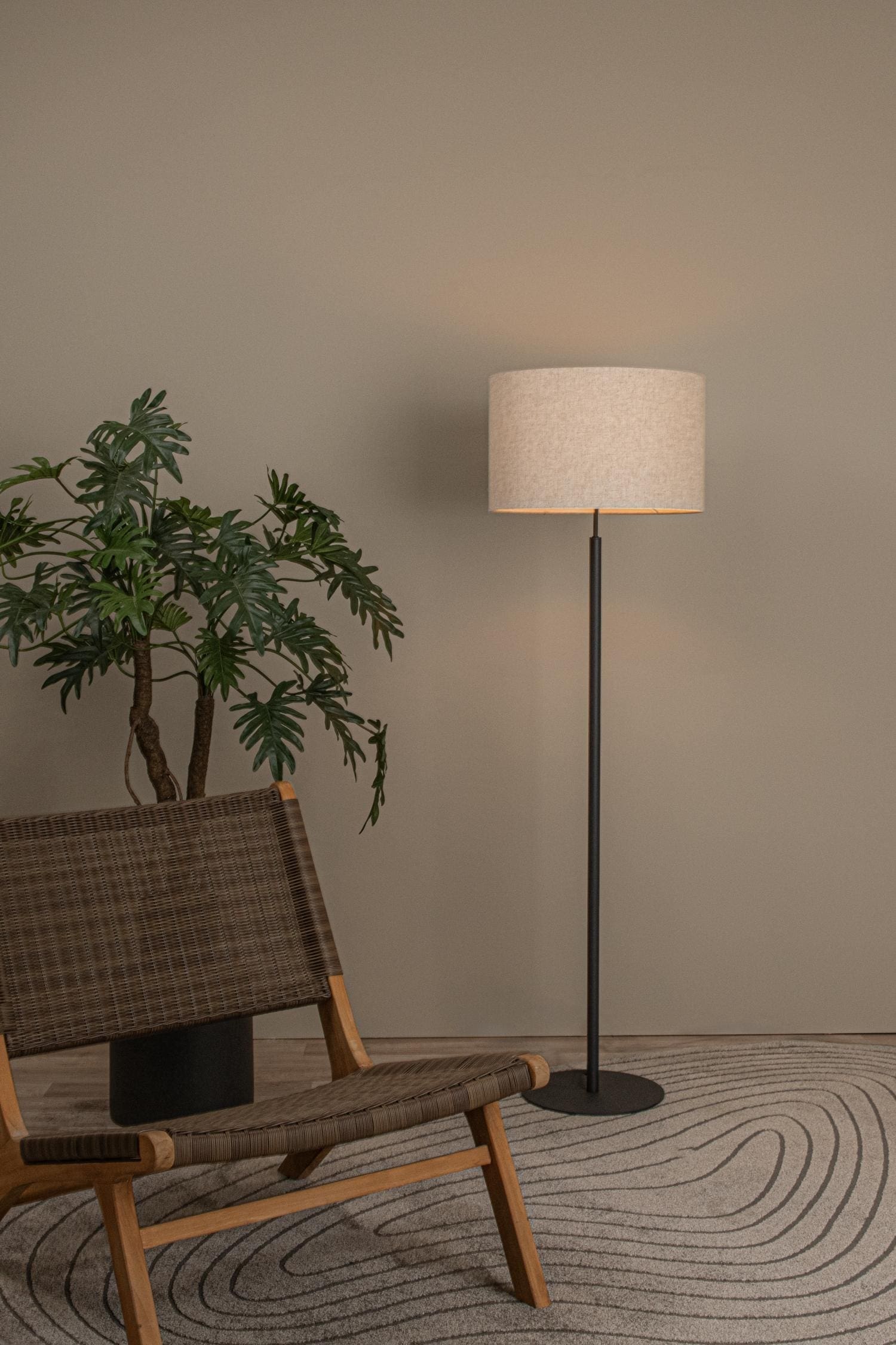 Maya Vloerlamp Ø45 cm - Beige Lucide Vloerlamp 45709/81/38