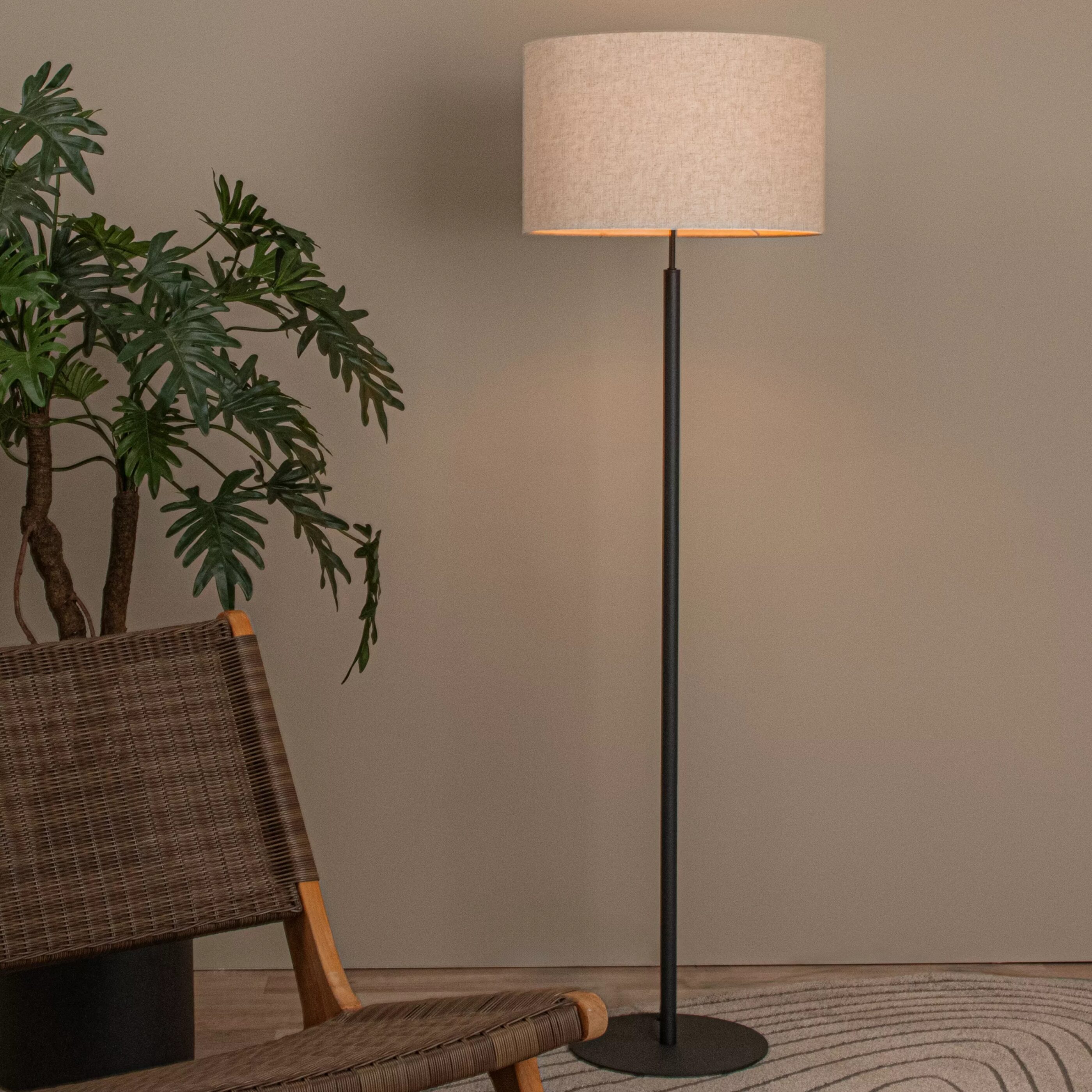 Maya Vloerlamp Ø45 cm - Beige Lucide Vloerlamp 45709/81/38
