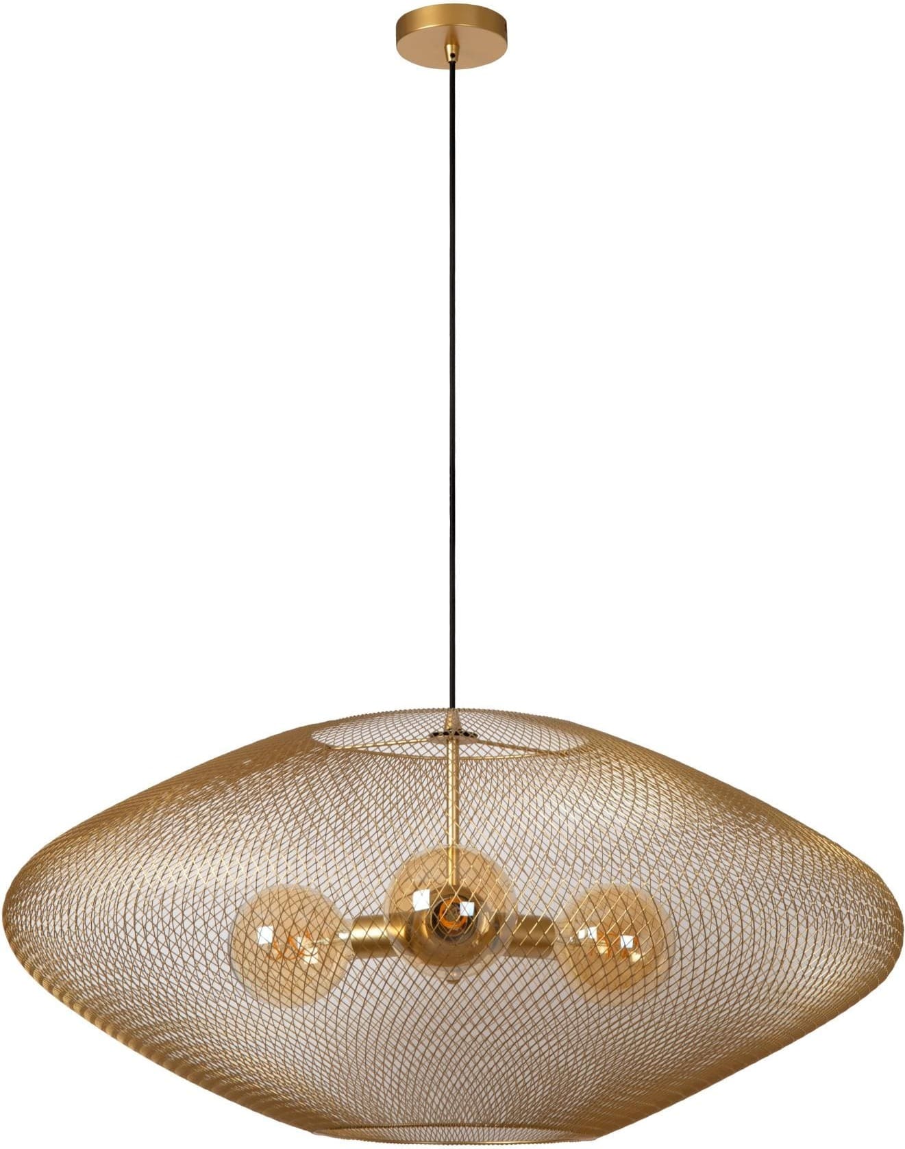 Mesh Hanglamp Ø85 cm - Mat Goud / Messing Lucide Hanglamp 21423/88/02