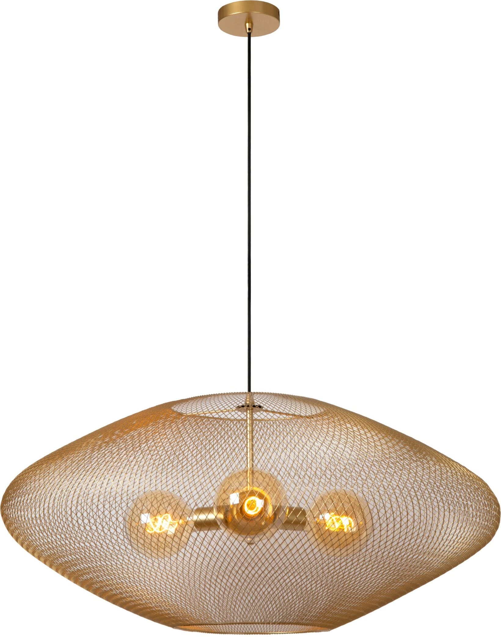 Mesh Hanglamp Ø85 cm - Mat Goud / Messing Lucide Hanglamp 21423/88/02