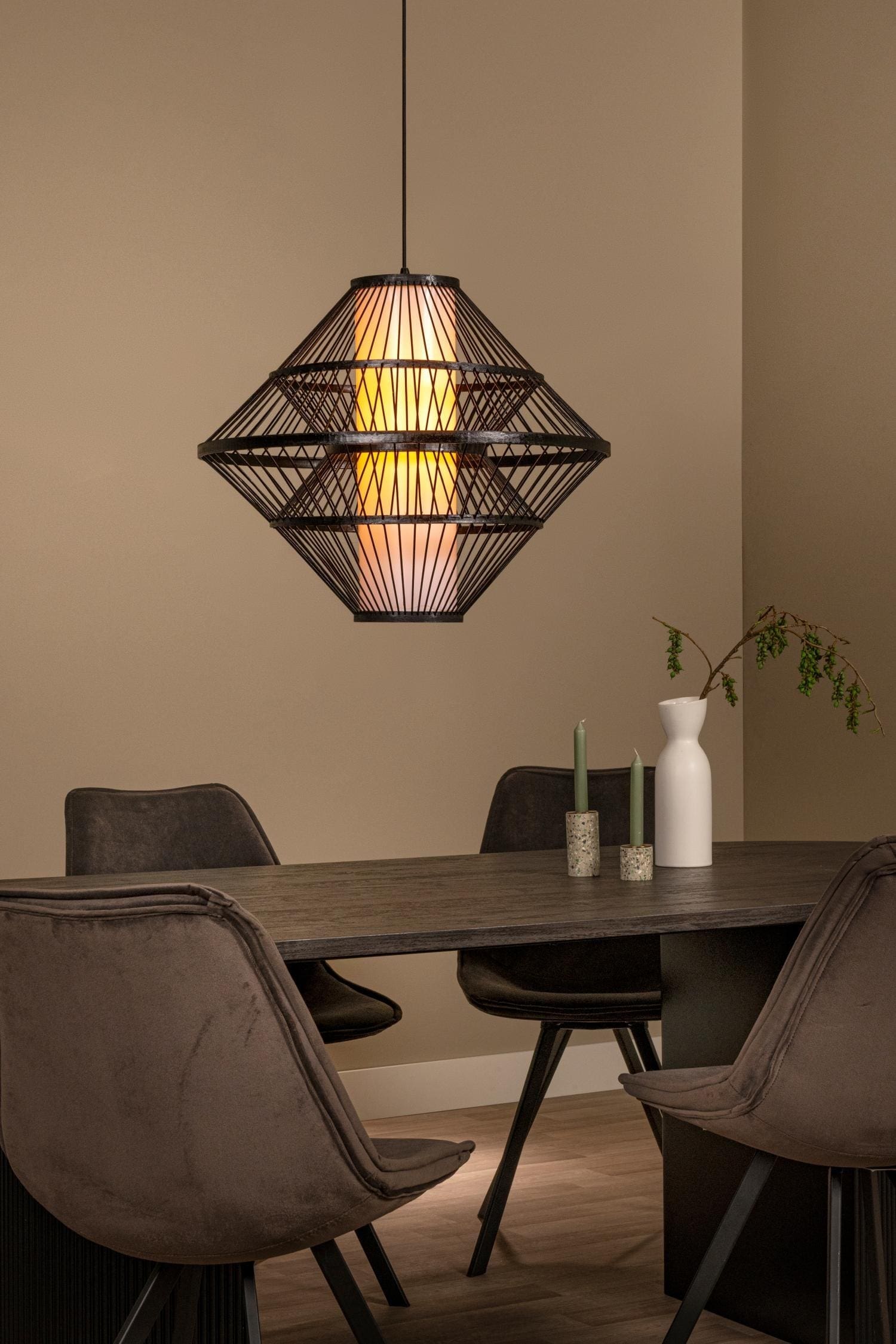 Pasquino Hanglamp Ø60 cm - Zwart | Essential Lucide Hanglamp 21445/60/30