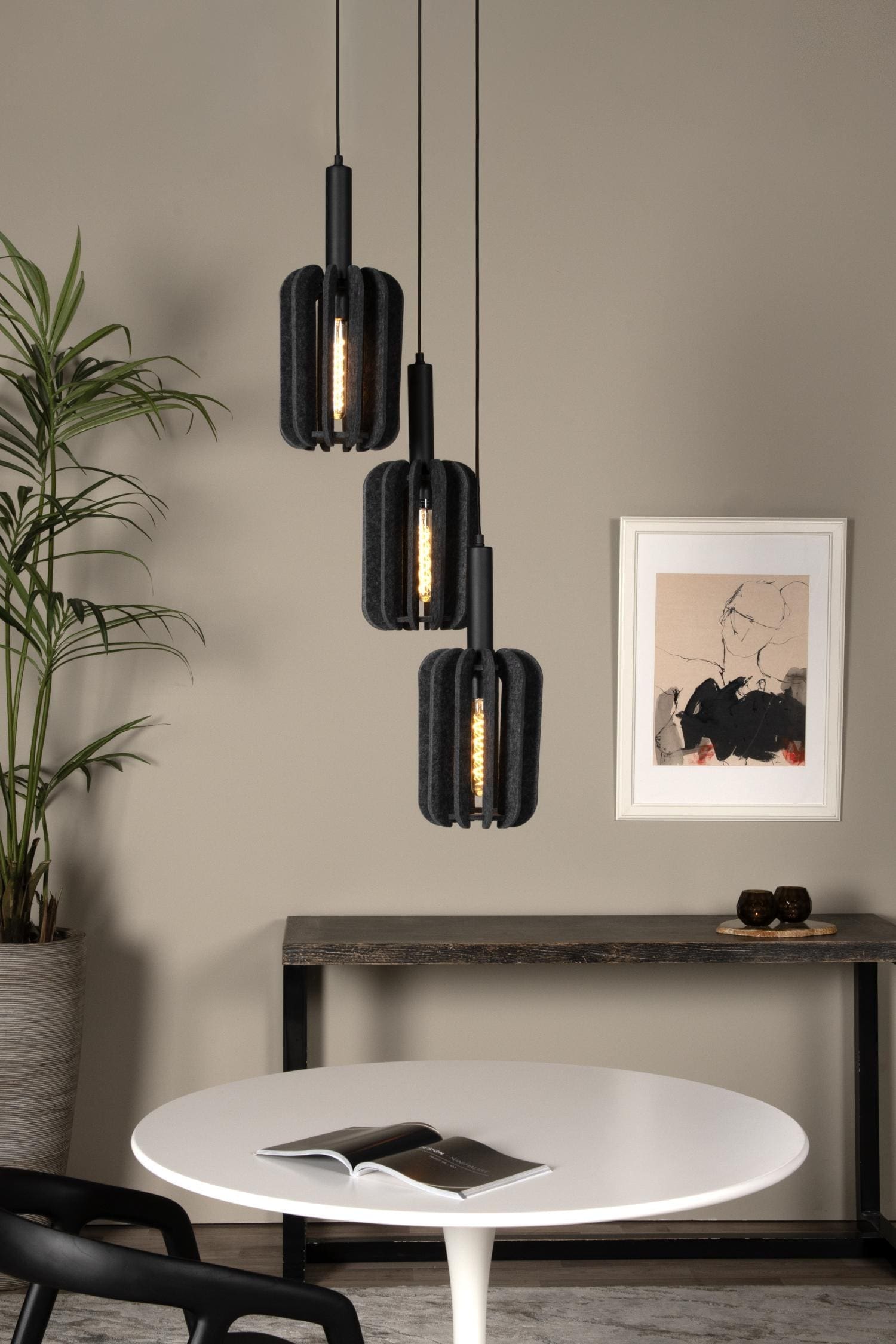 Rafal Hanglamp Ø50 cm - Grijs Lucide Hanglamp 45492/13/36
