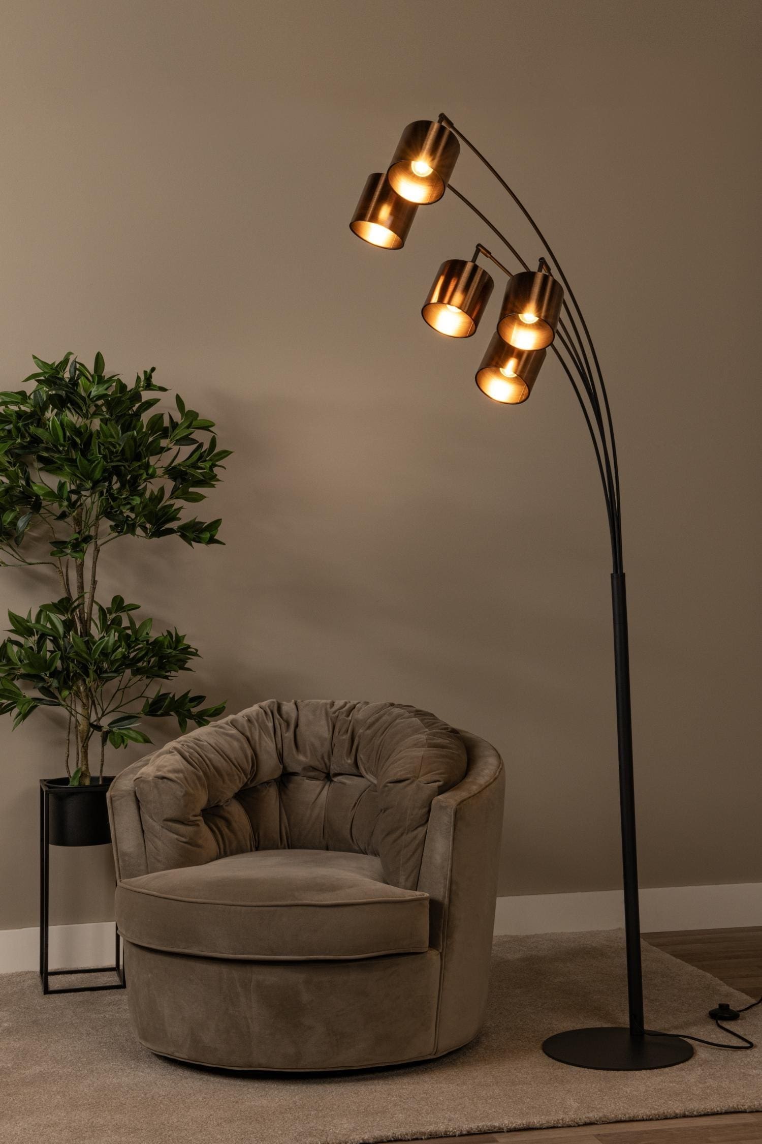 Rankos Vloerlamp - Zwart Lucide Vloerlamp 05747/85/30