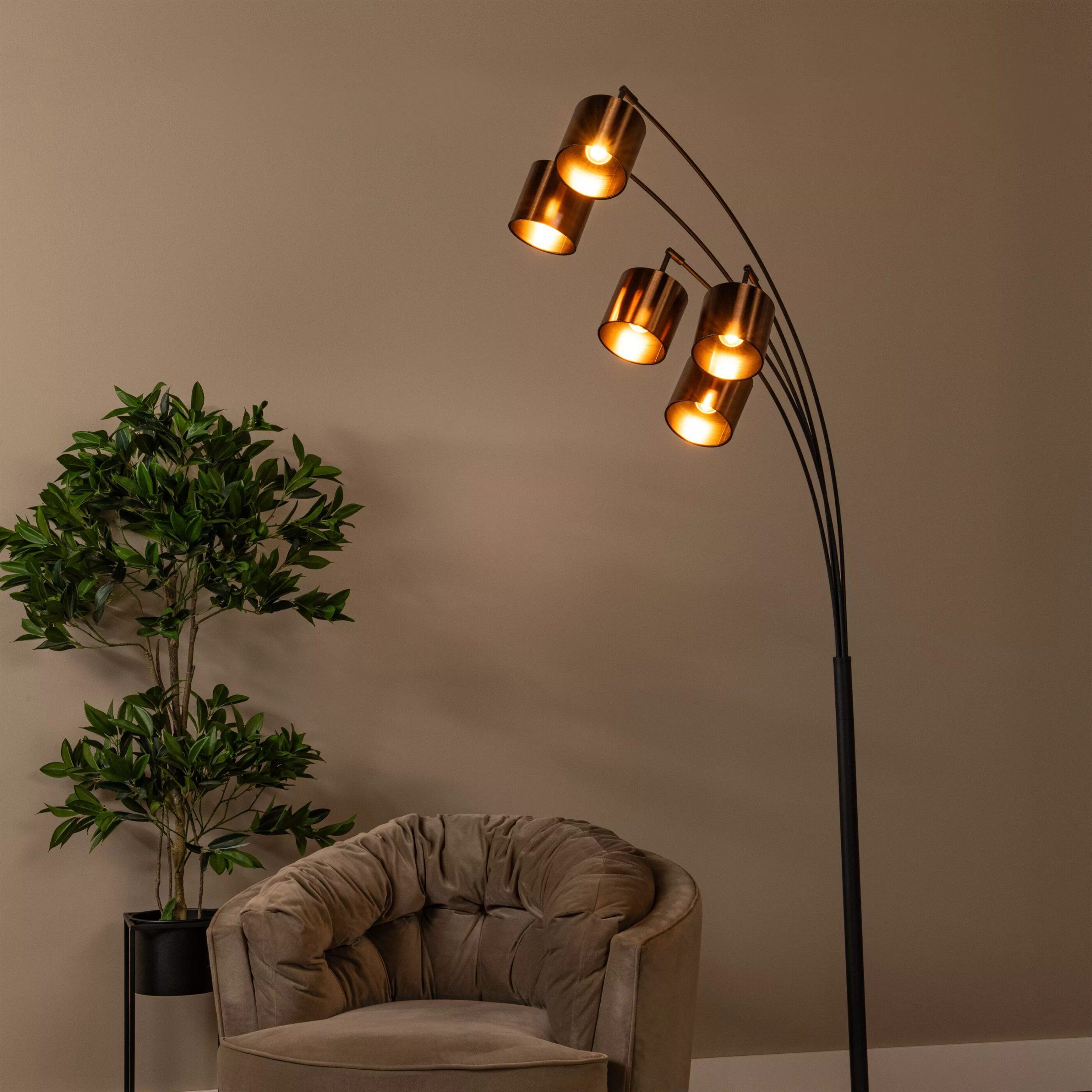 Rankos Vloerlamp - Zwart Lucide Vloerlamp 05747/85/30