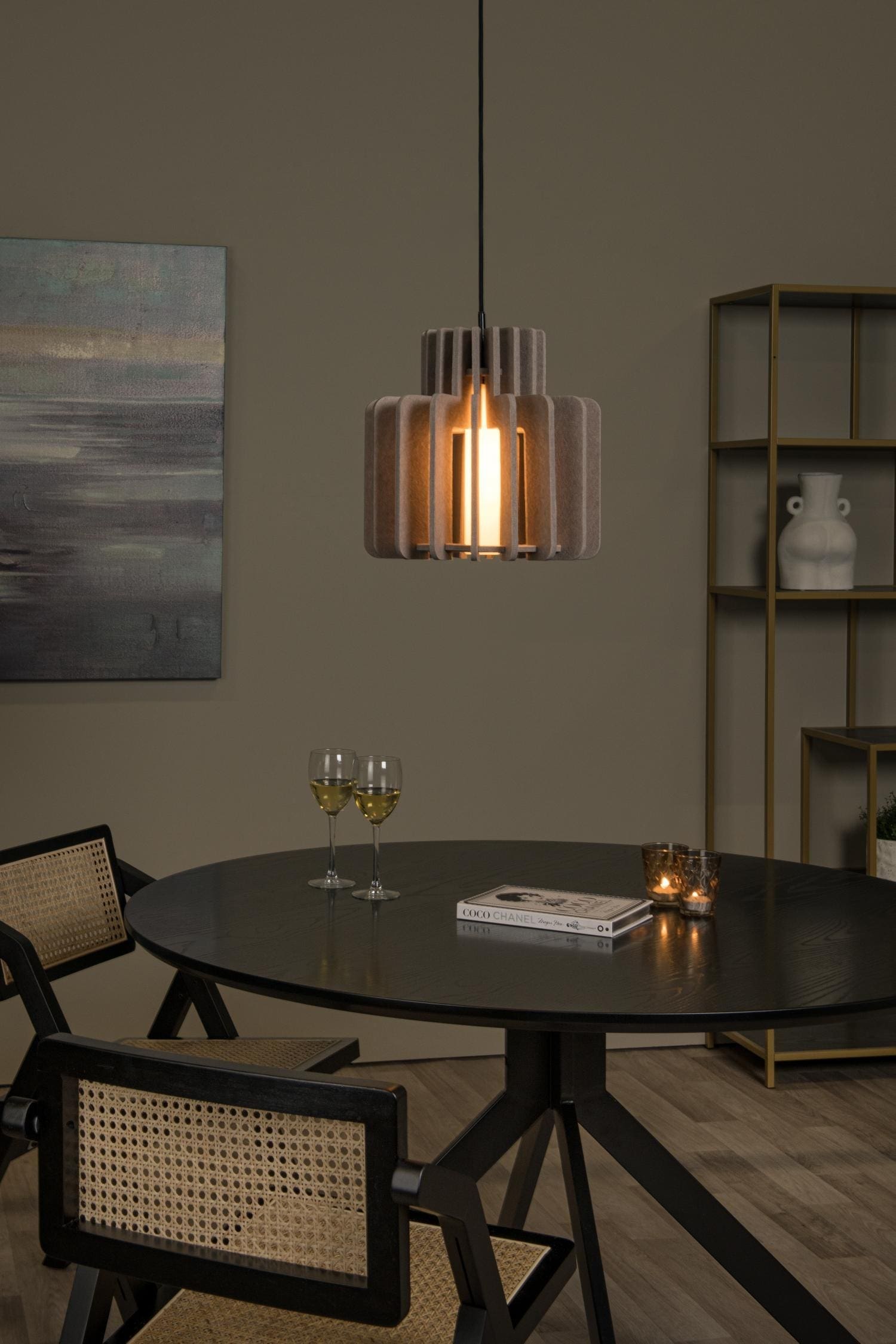 Rollo Hanglamp - Taupe Lucide Hanglamp 45491/40/41