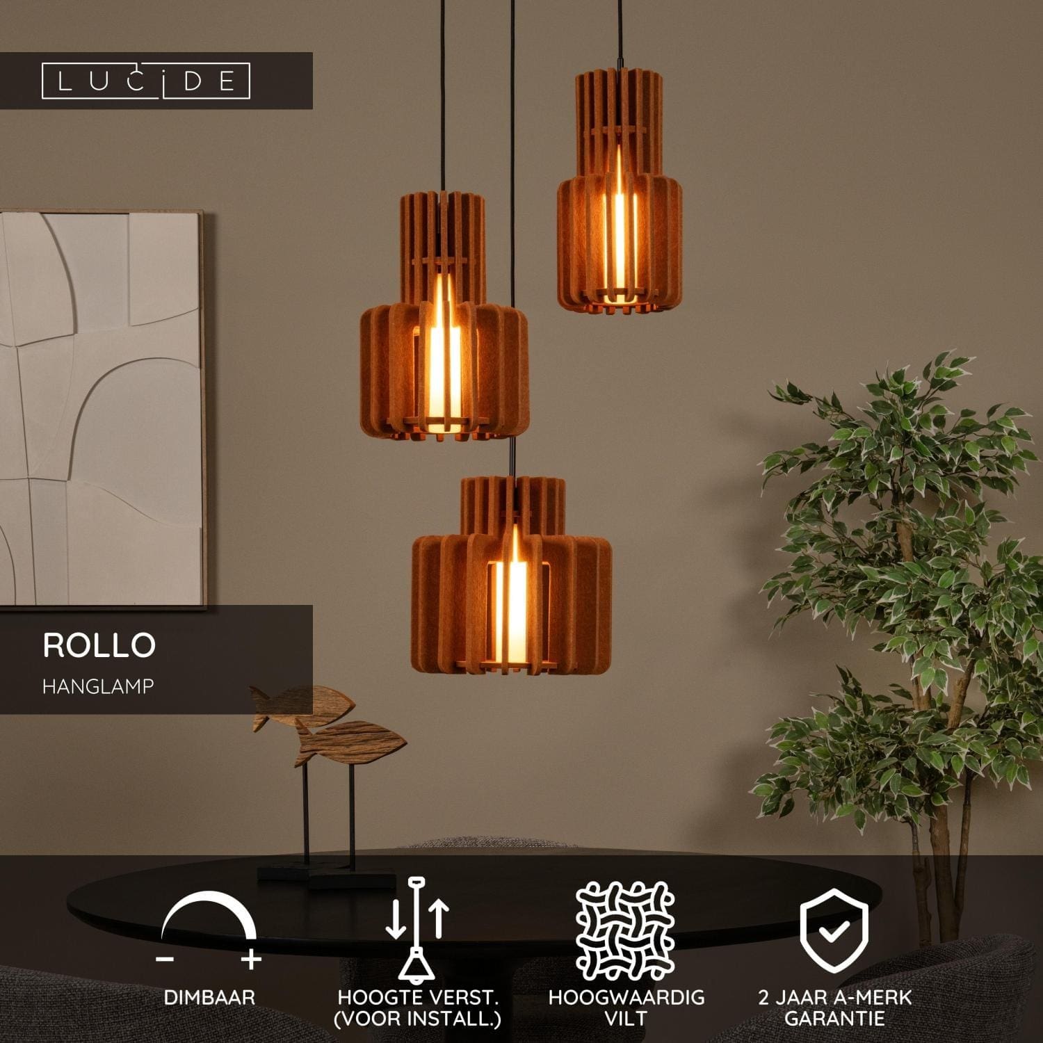 Rollo Hanglamp - Terracotta Lucide Hanglamp 45491/13/55