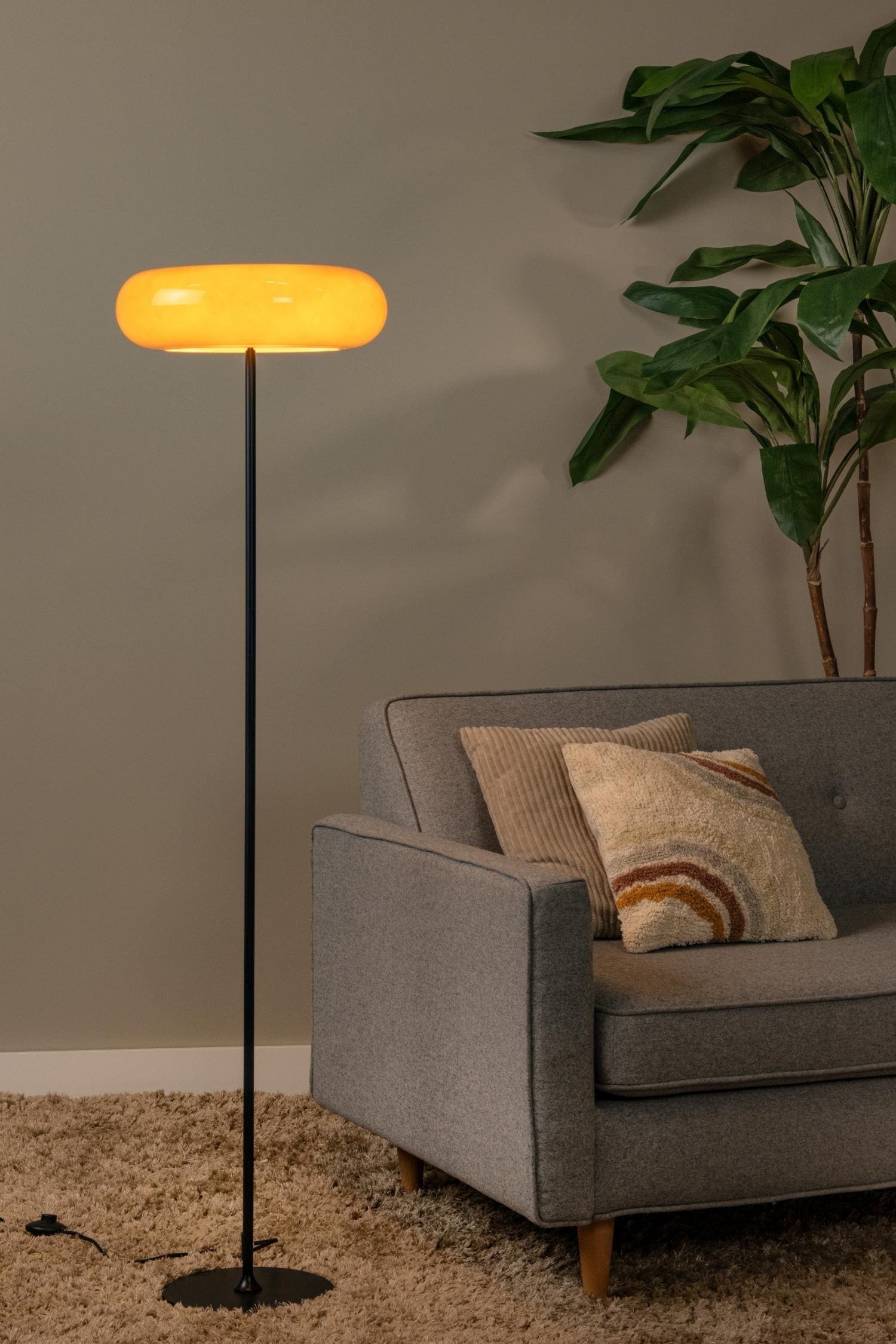 Sentino Vloerlamp Ø40 cm - Oranje Lucide Vloerlamp 10725/01/53