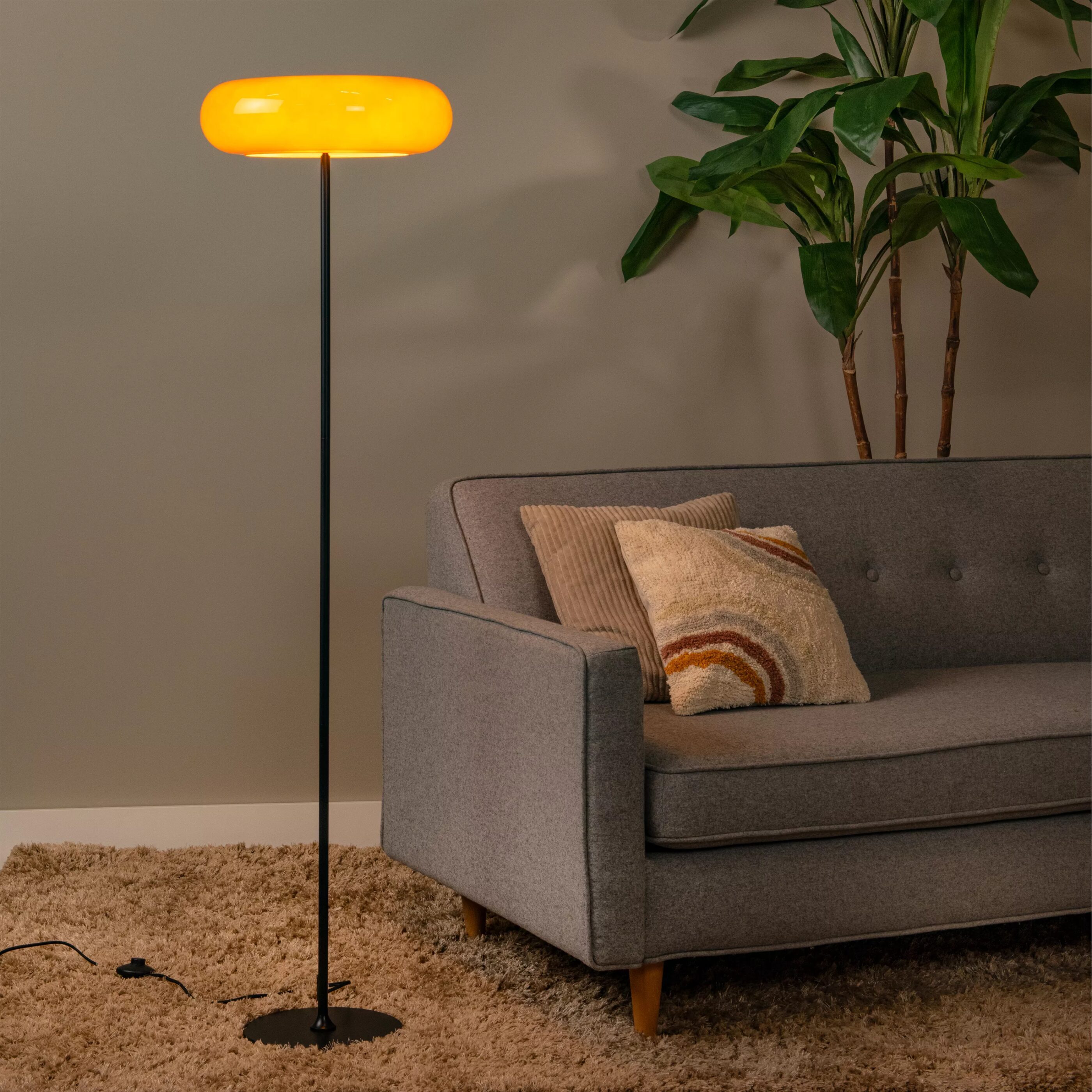 Sentino Vloerlamp Ø40 cm - Oranje Lucide Vloerlamp 10725/01/53