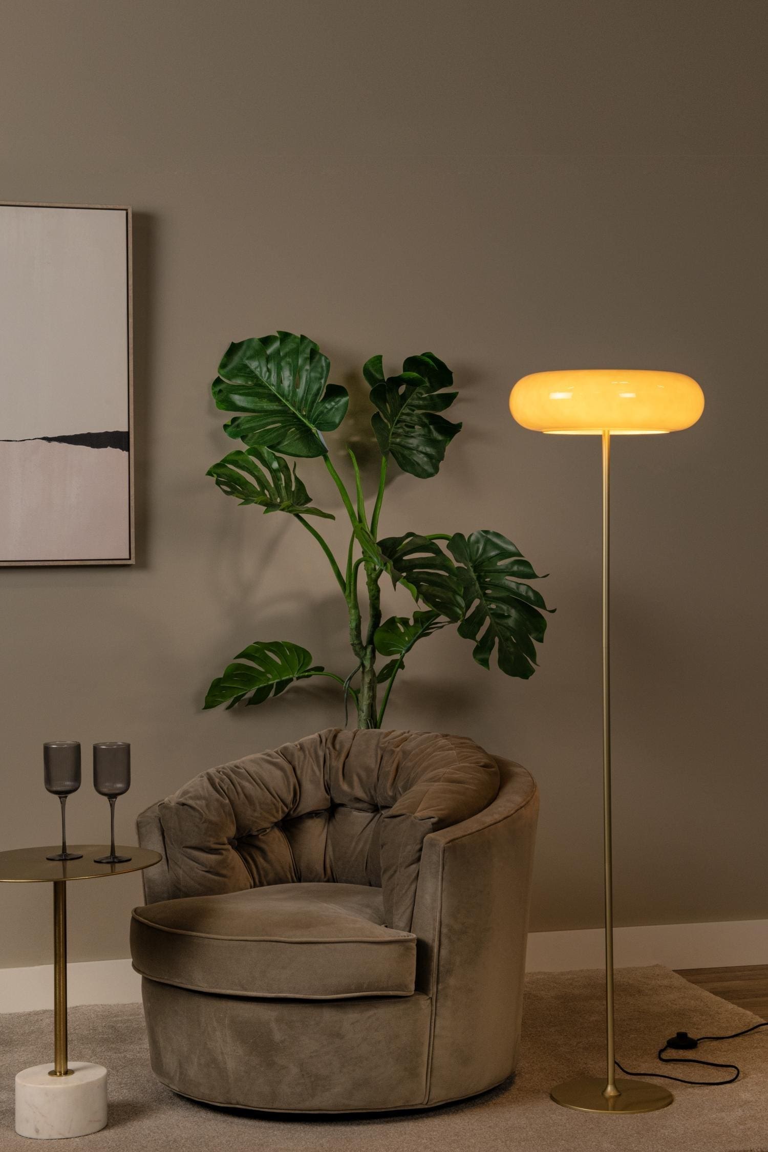 Sentino Vloerlamp Ø40 cm - Taupe Lucide Vloerlamp 10725/01/41