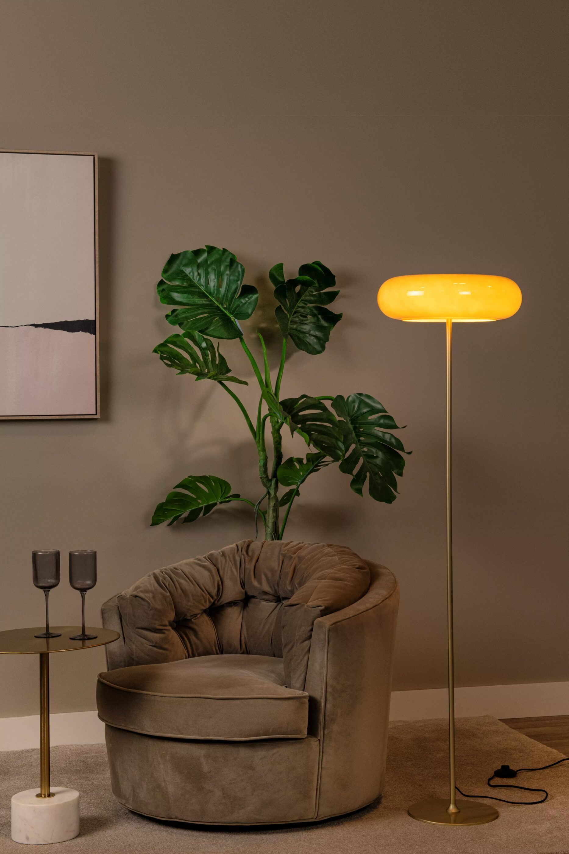 Sentino Vloerlamp Ø40 cm - Taupe Lucide Vloerlamp 10725/01/41
