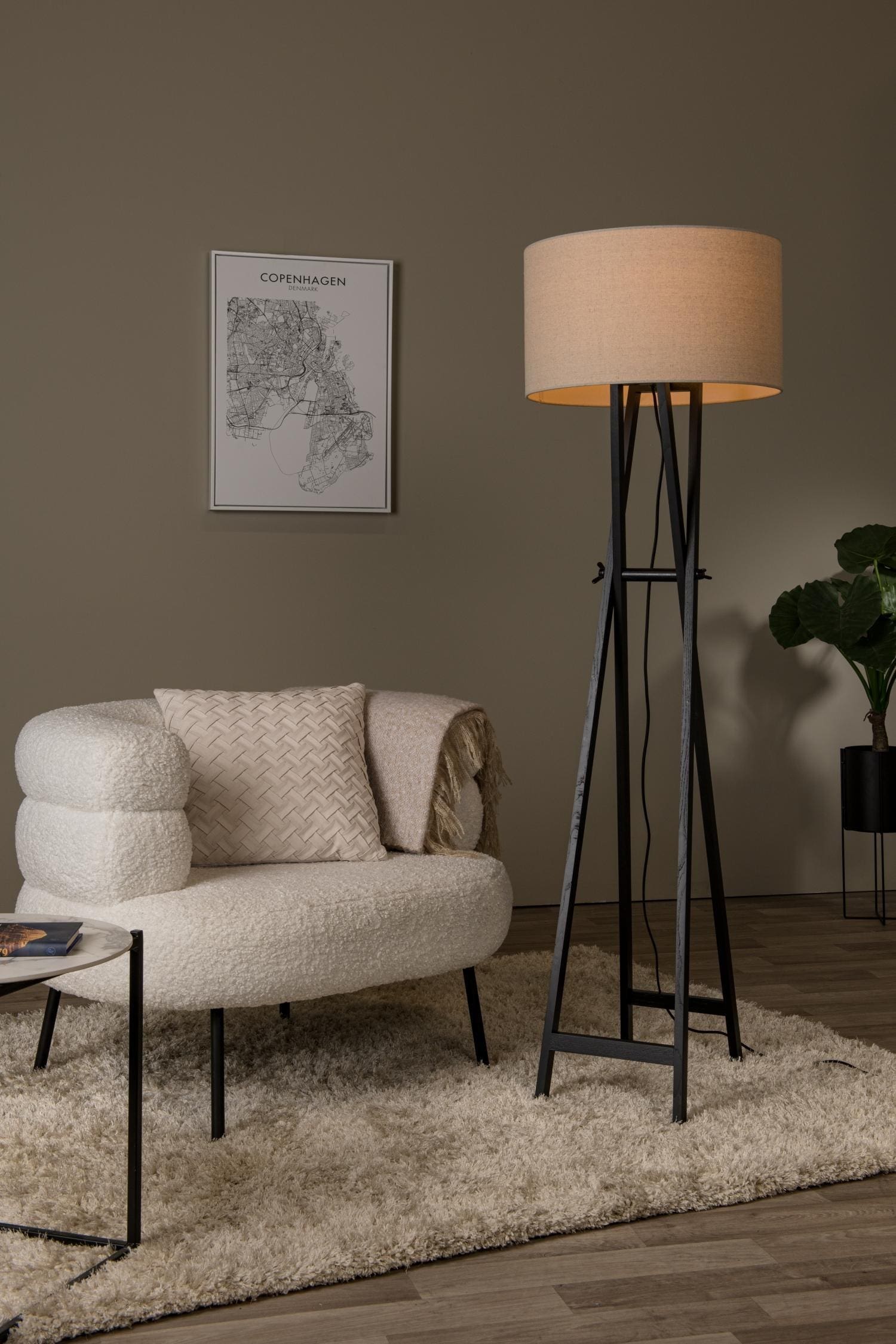 Trafalgar Vloerlamp - Zwart Lucide Vloerlamp 30763/81/30