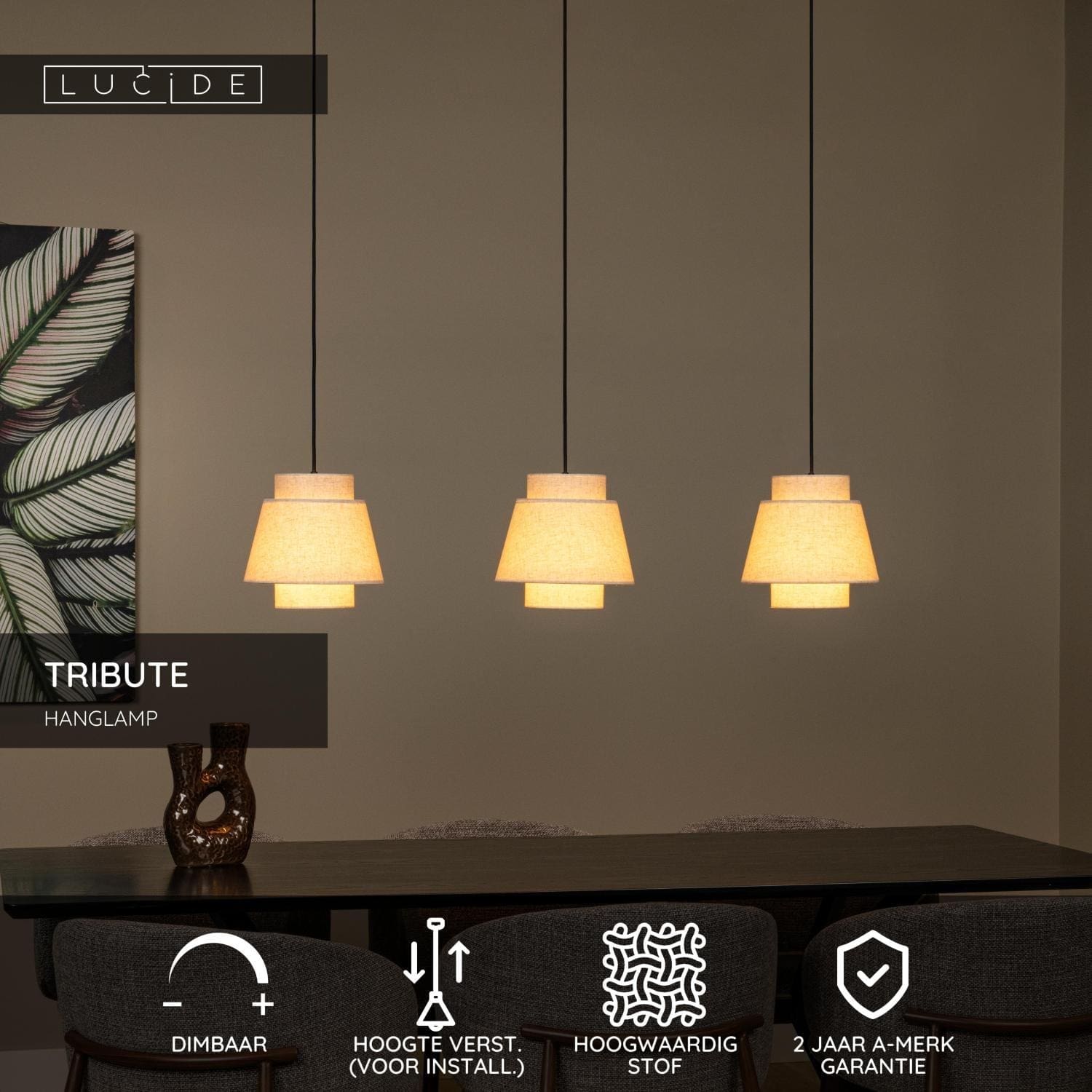 Tribute Hanglamp - Beige Lucide Hanglamp 21435/03/38