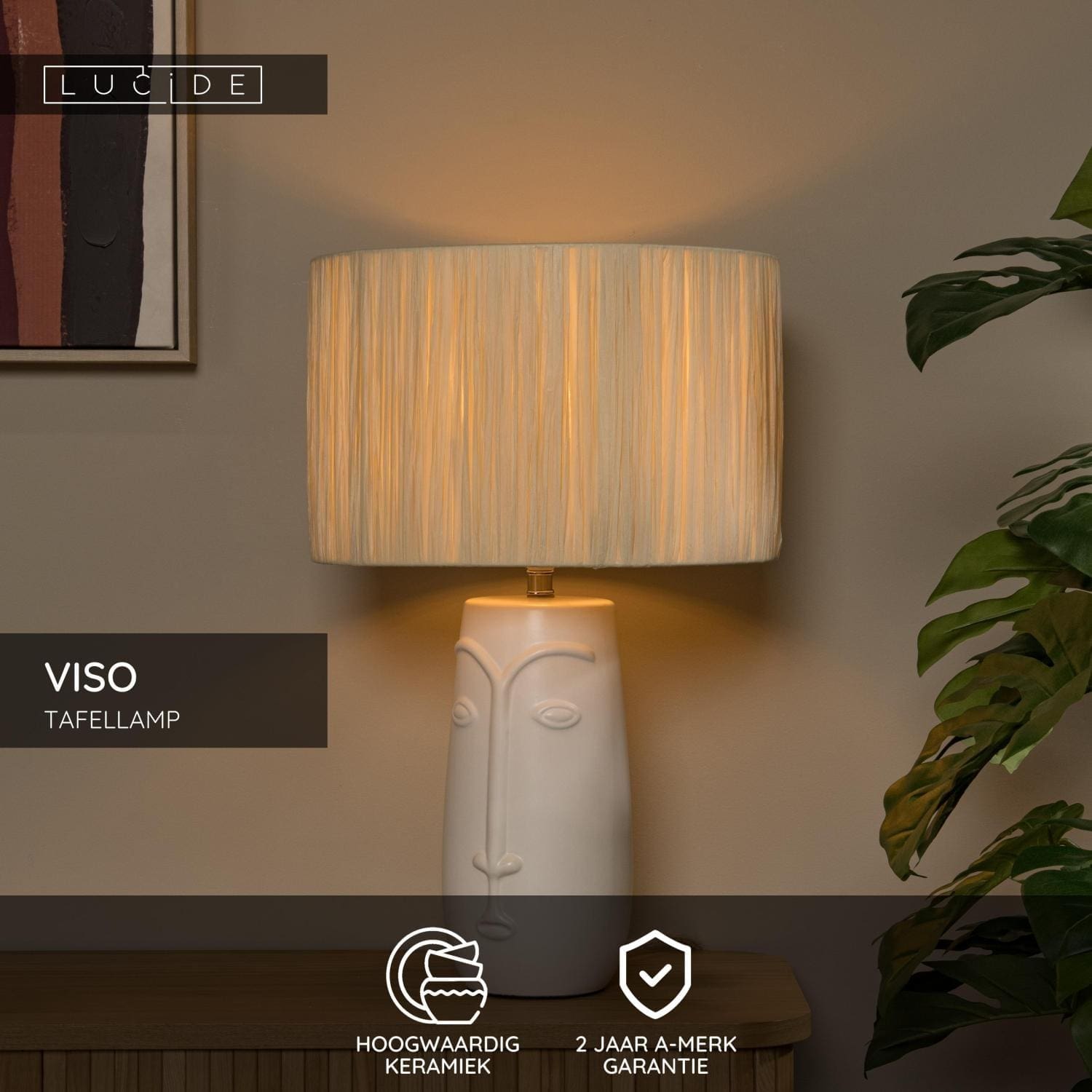 Viso Tafellamp Ø36 cm - Wit Lucide Tafellamp 34548/81/31