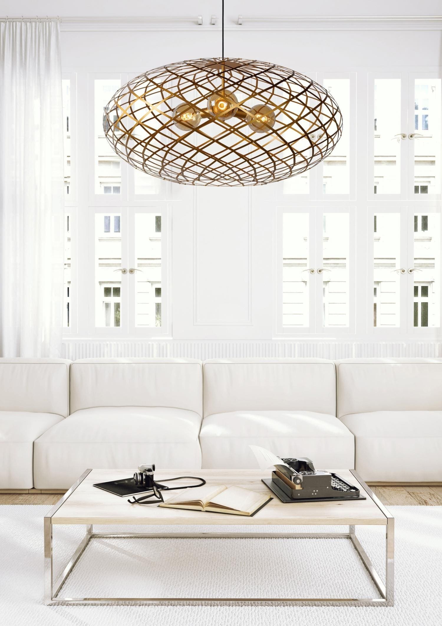 Wolfram Hanglamp Ø100 cm - Mat Goud / Messing Lucide Hanglamp 21417/99/02