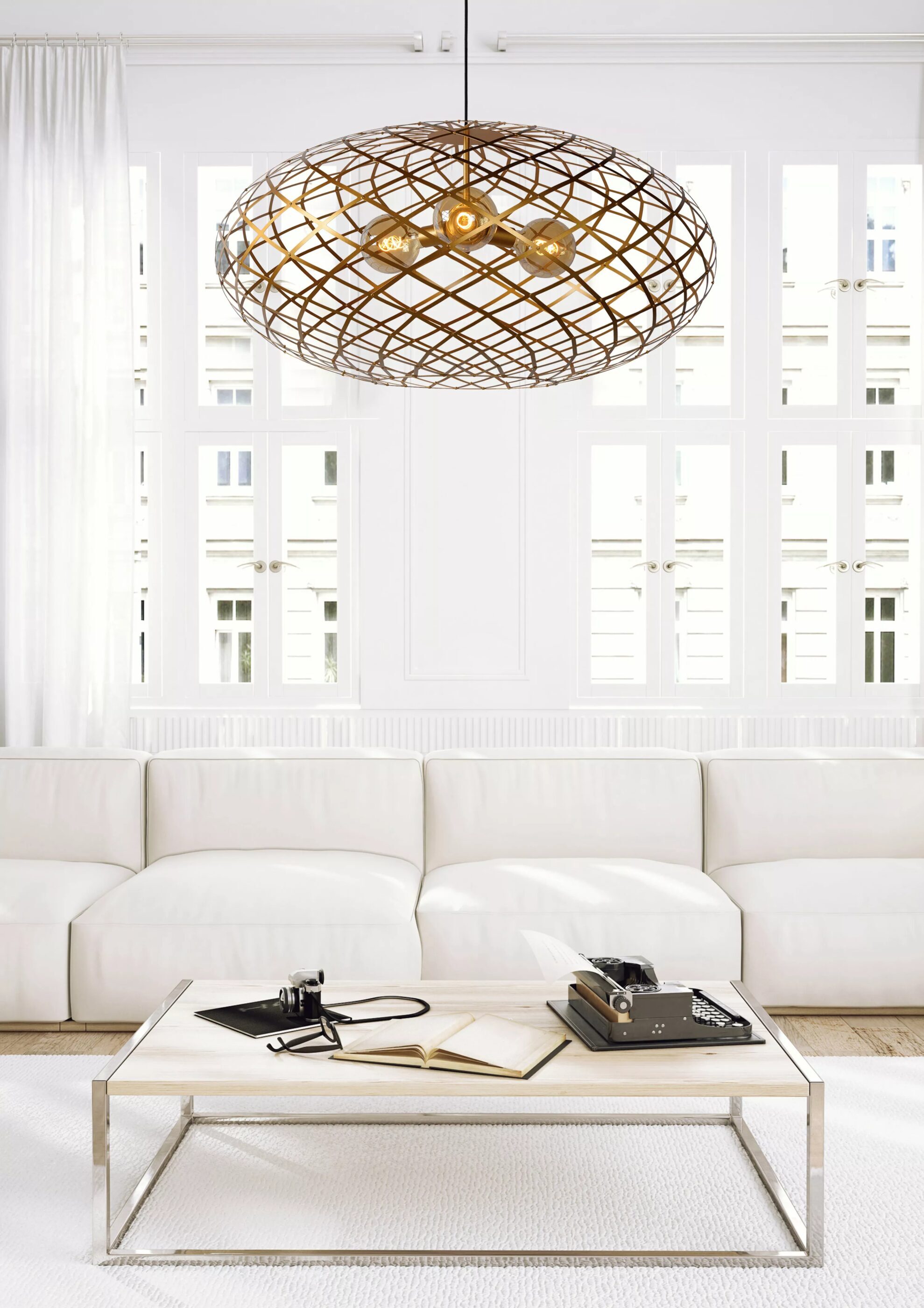 Wolfram Hanglamp Ø100 cm - Mat Goud / Messing Lucide Hanglamp 21417/99/02