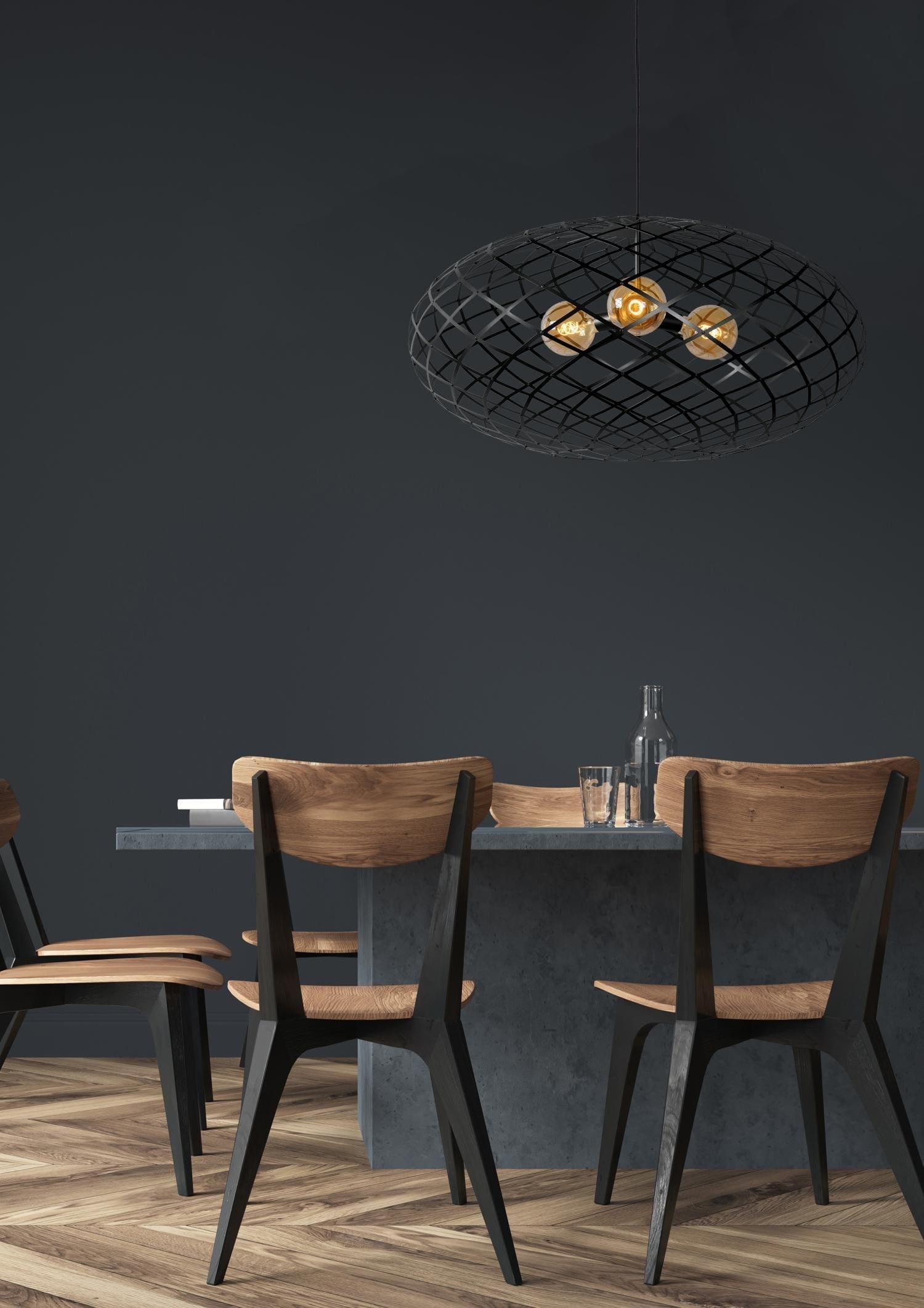 Wolfram Hanglamp Ø100 cm - Zwart Lucide Hanglamp 21417/99/30