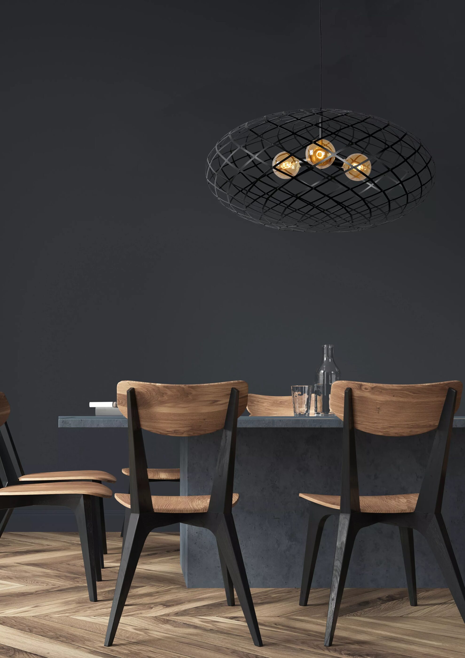 Wolfram Hanglamp Ø100 cm - Zwart Lucide Hanglamp 21417/99/30