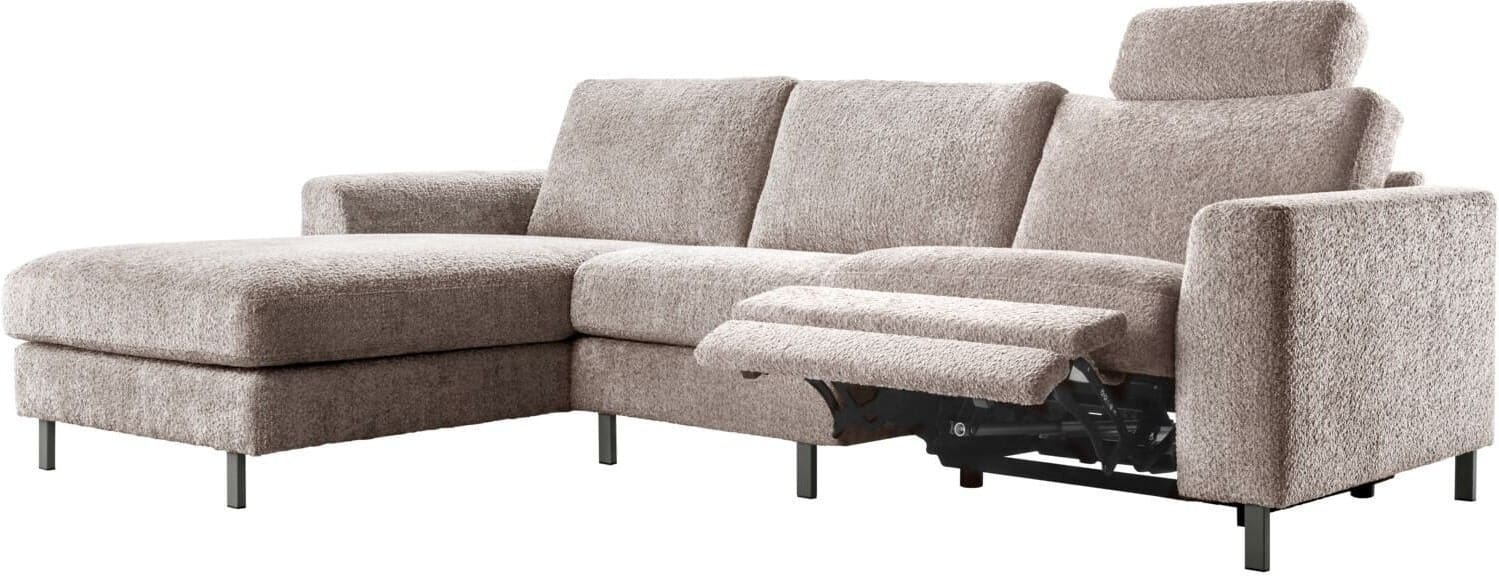 Profijt Meubel Hoekbank links Totham bruin relaxfunctie basic comfort Bruin Hoekbank