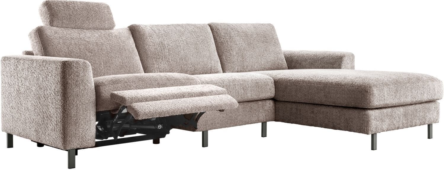 Profijt Meubel Hoekbank rechts Totham bruin relaxfunctie basic comfort Bruin Hoekbank