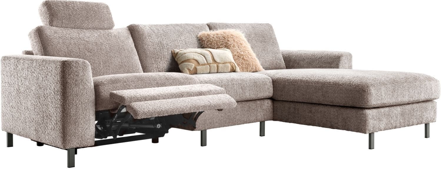 Profijt Meubel Hoekbank rechts Totham bruin relaxfunctie supreme comfort Bruin Hoekbank