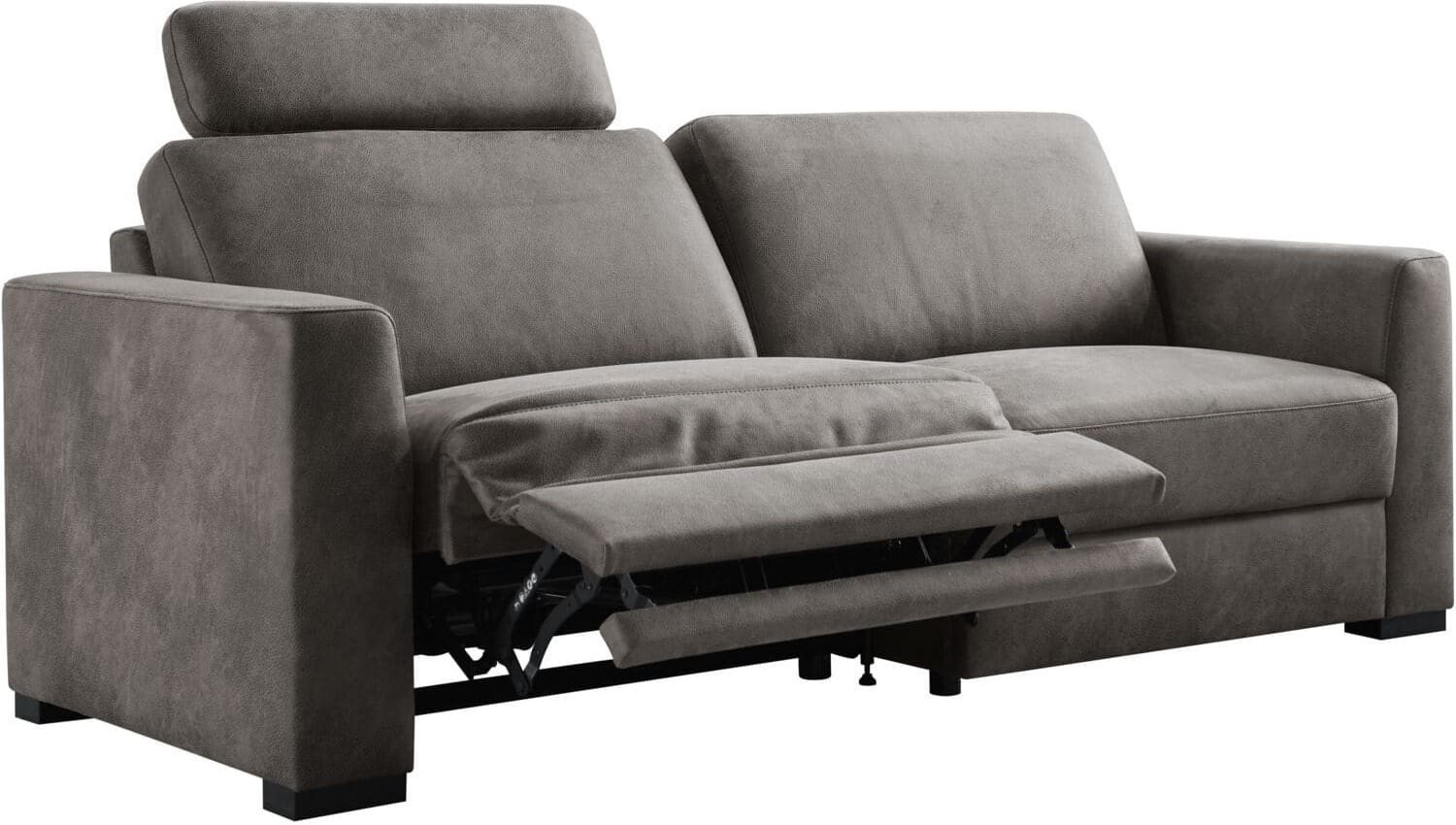 Pronto Wonen 3 zitsbank Muscolo donkergrijs relaxfunctie supreme comfort Grijs|Antraciet 3 zitsbank