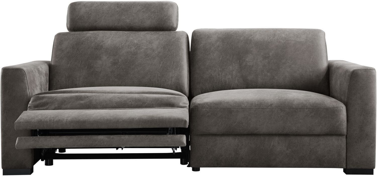 Pronto Wonen 3 zitsbank Muscolo donkergrijs relaxfunctie supreme comfort Grijs|Antraciet 3 zitsbank