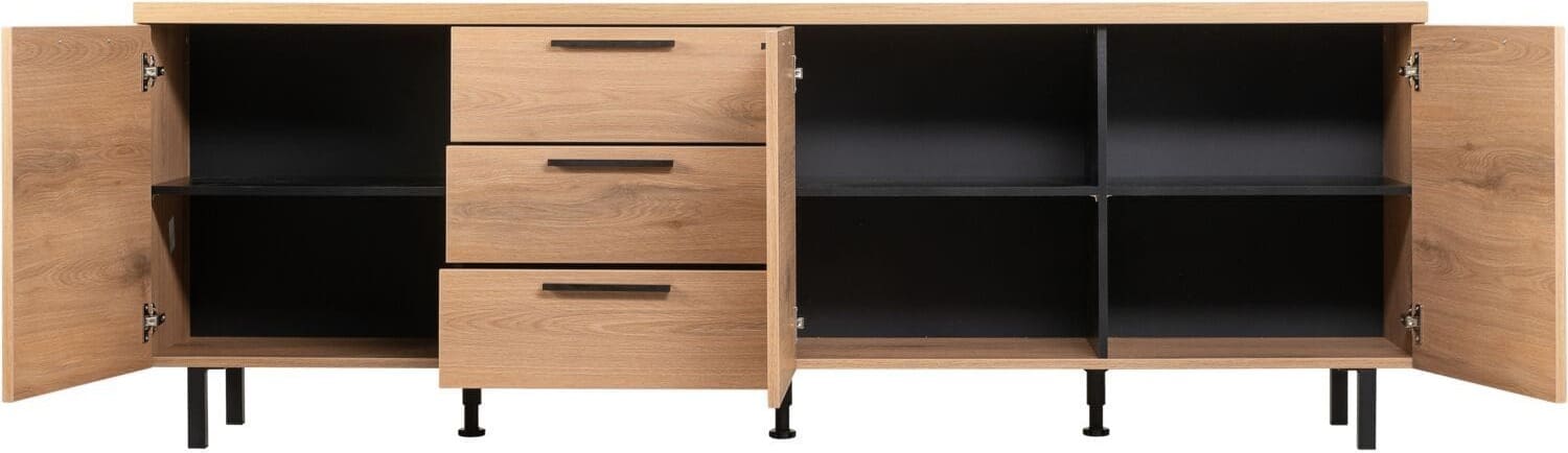 Pronto Wonen Dressoir Paranno 77x220x42 cm bruin Bruin Dressoir