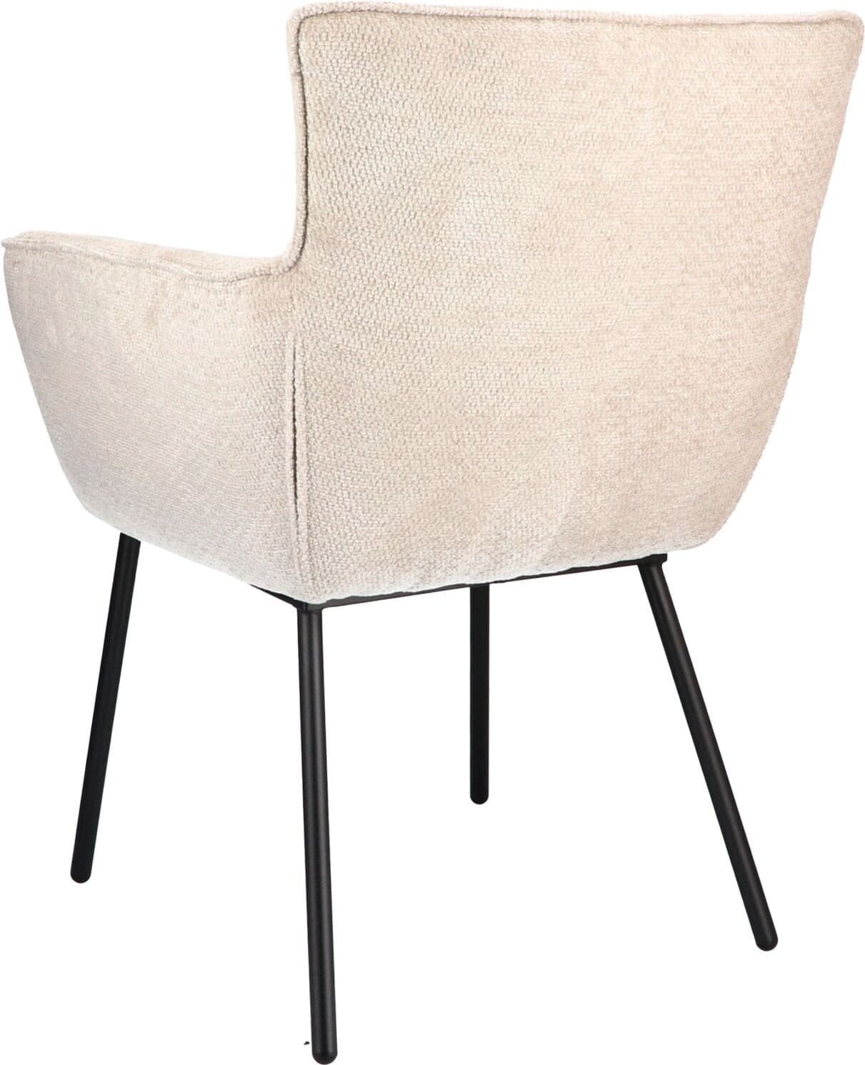 Pronto Wonen Eetkamerstoel Novile ecru Beige|Wit Eetkamerstoel