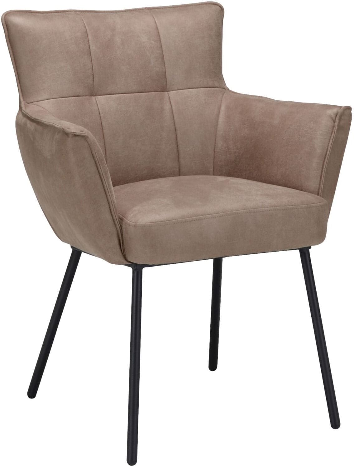 Pronto Wonen Eetkamerstoel Novile microleder taupe Taupe Eetkamerstoel
