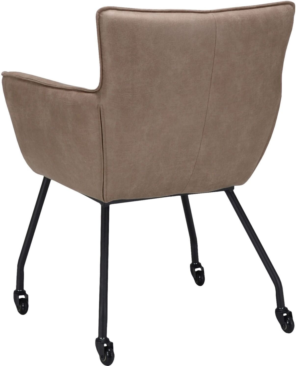Pronto Wonen Eetkamerstoel Novile microleder taupe met wiel Taupe Eetkamerstoel