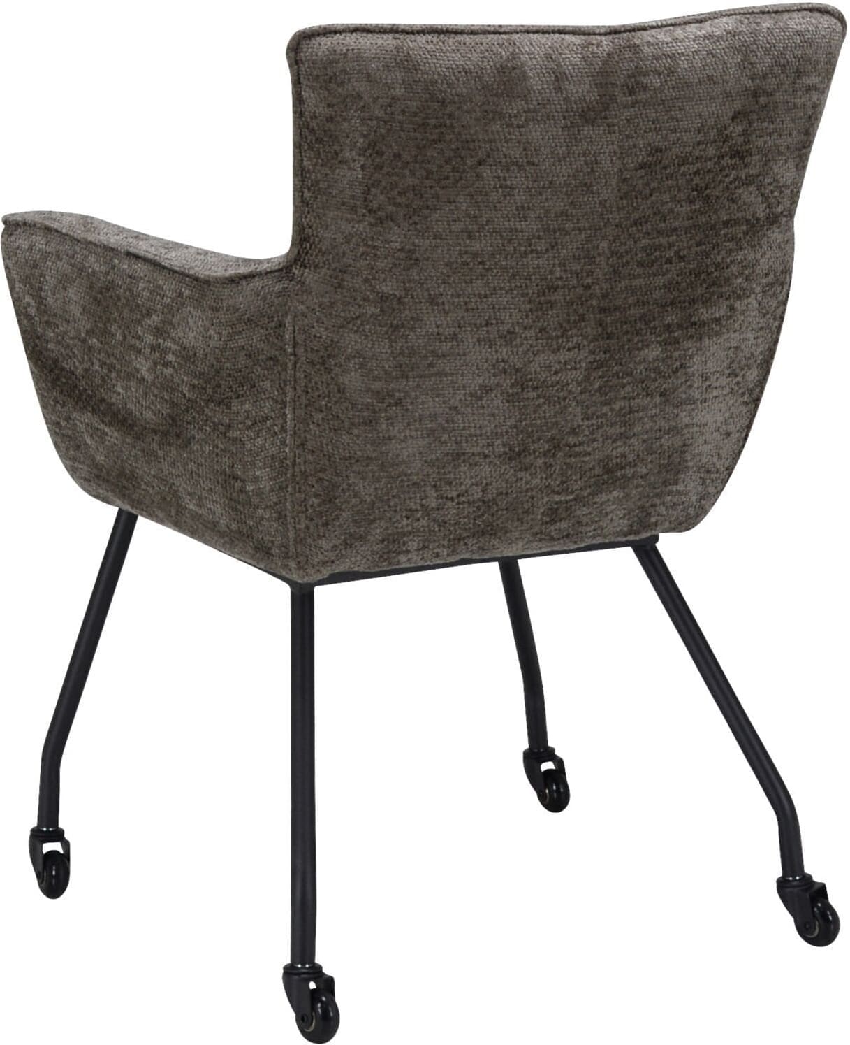 Pronto Wonen Eetkamerstoel Novile taupe met wiel Taupe Eetkamerstoel