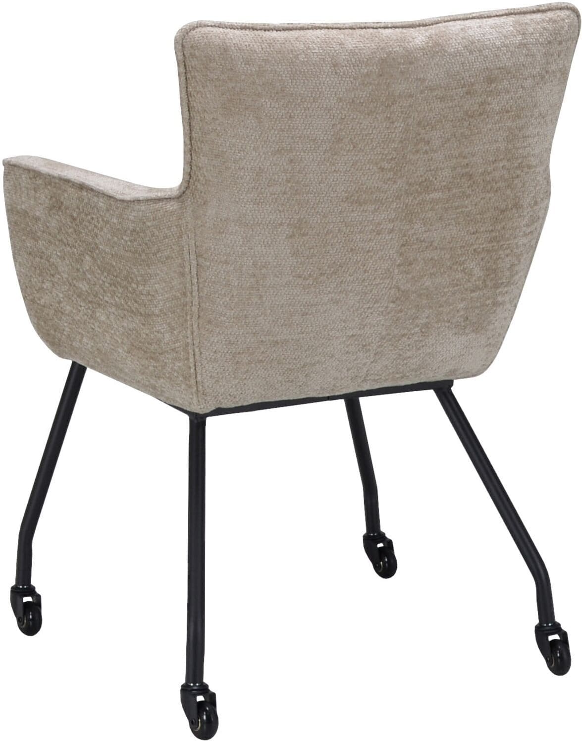 Pronto Wonen Eetkamerstoel Novile zandbeige met wiel Bruin Eetkamerstoel