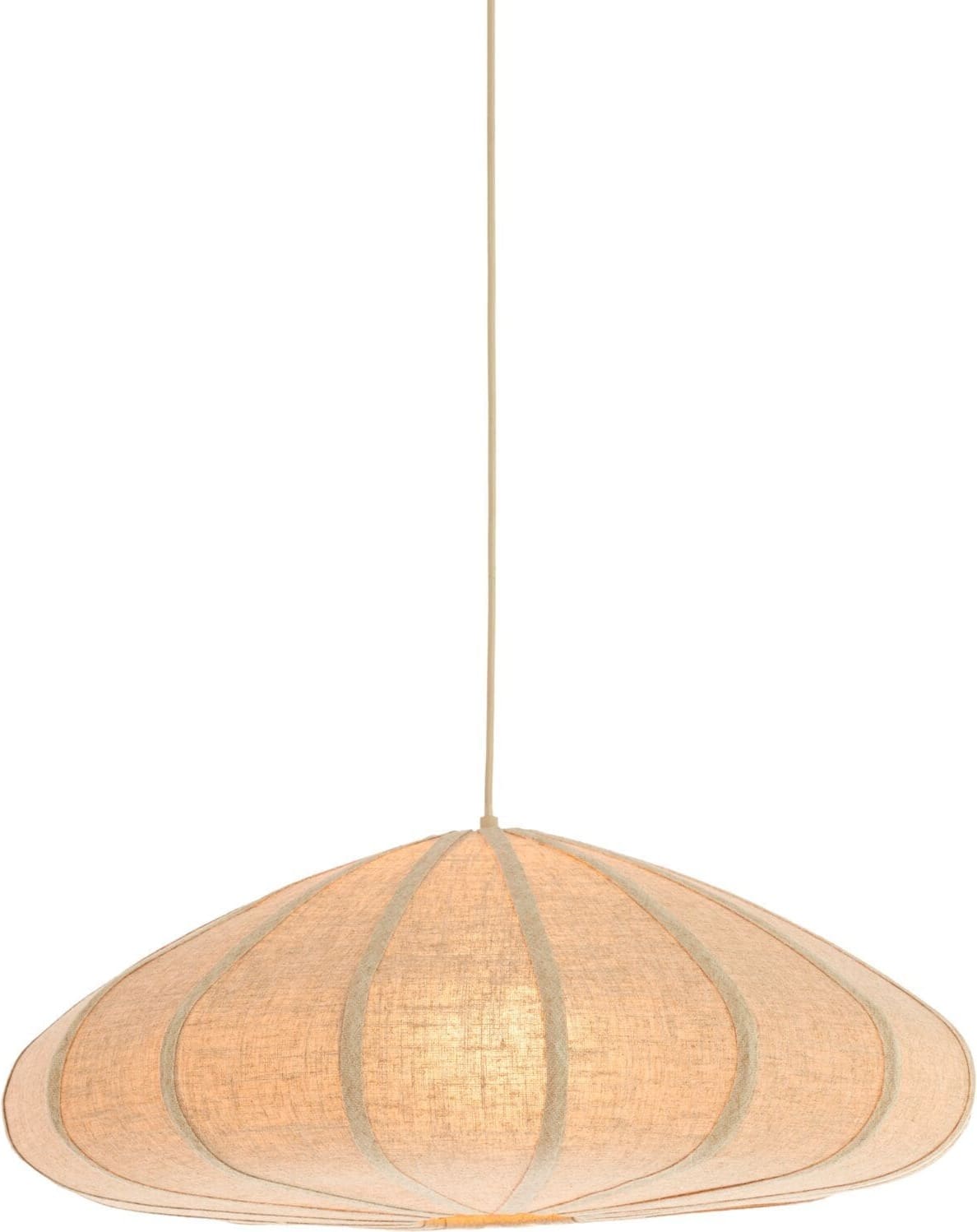 Pronto Wonen Hanglamp Cantilupo S naturel linnen 1-lichts Naturel Verlichting
