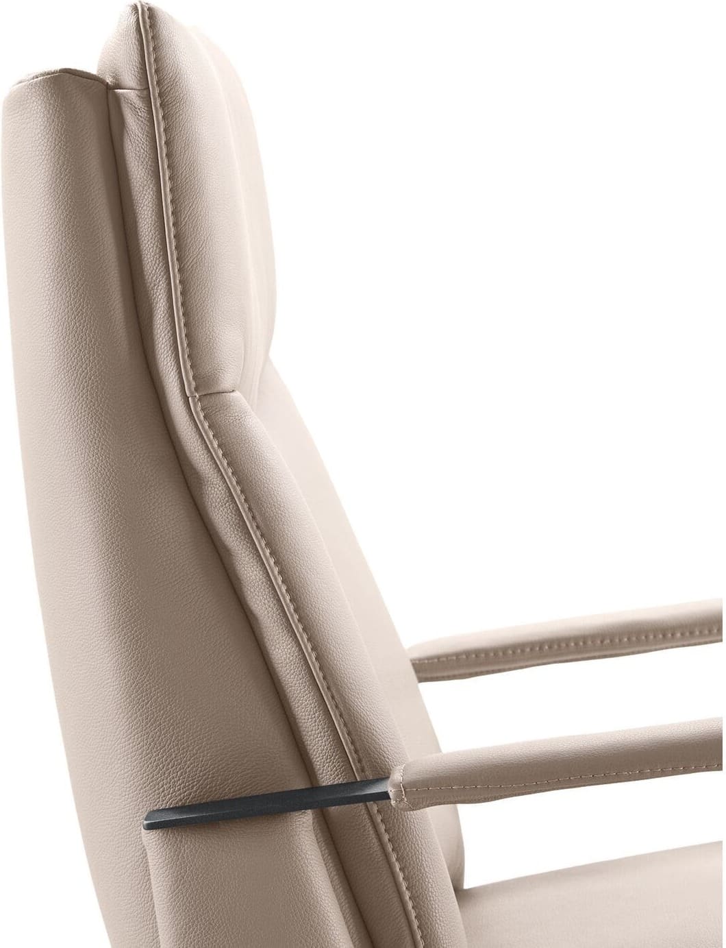 Pronto Wonen Relaxfauteuil Seduto elektrisch leder beige Beige|Wit Fauteuil