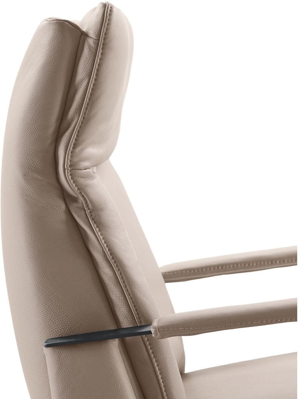 Pronto Wonen Relaxfauteuil Seduto elektrisch leder beige Beige|Wit Fauteuil