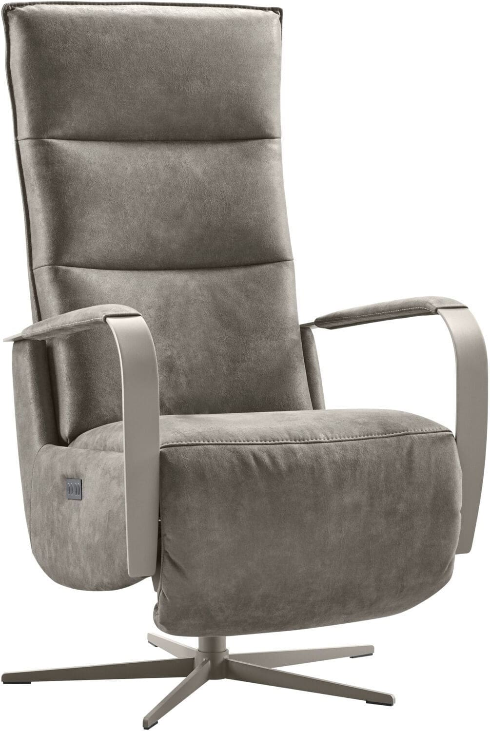 Pronto Wonen Relaxfauteuil Seduto elektrisch microleder donkergrijs Grijs|Antraciet Fauteuil