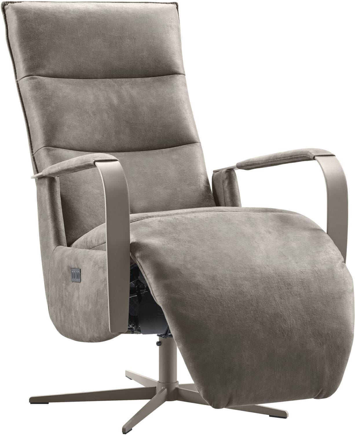 Pronto Wonen Relaxfauteuil Seduto elektrisch microleder donkergrijs Grijs|Antraciet Fauteuil