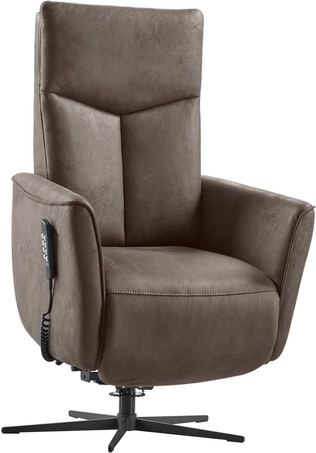 Pronto Wonen Sta-op stoel Seduto elektrisch microleder bruin Bruin Fauteuil