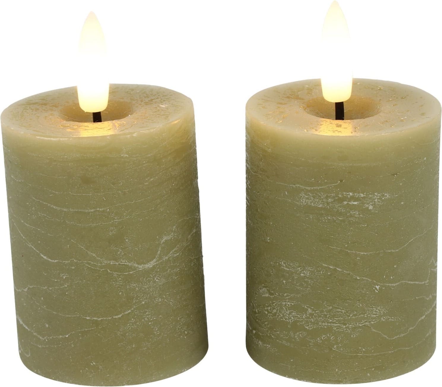 Pronto Wonen Stompkaars Benevento Led beige 5 cm rond set van 2 Beige|Wit Woonaccessoire