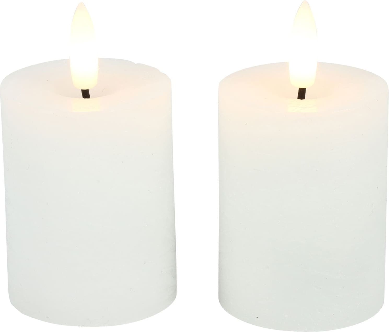 Pronto Wonen Stompkaars Benevento Led wit 5 cm rond set van 2 Wit Woonaccessoire