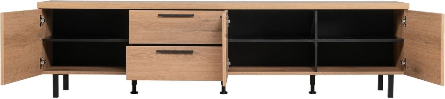 Pronto Wonen Tv-meubel Paranno 220 cm bruin Bruin Tv-meubel|Tv-dressoir