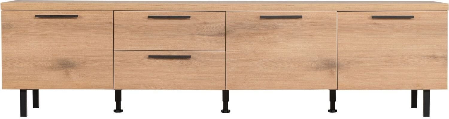 Pronto Wonen Tv-meubel Paranno 220 cm bruin Bruin Tv-meubel|Tv-dressoir