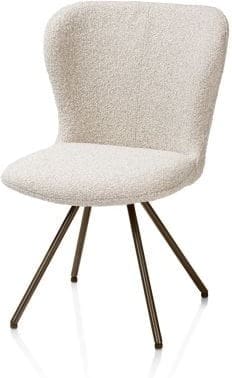 Xooon Ethan eetkamerstoel - draaibaar steelbrown - 4-poot - stof Cloudy - beige Beige Eetkamerstoel