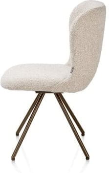 Xooon Ethan eetkamerstoel - draaibaar steelbrown - 4-poot - stof Cloudy - beige Beige Eetkamerstoel