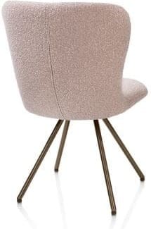 Xooon Ethan eetkamerstoel - draaibaar steelbrown - 4-poot - stof Cloudy - roze Roze Eetkamerstoel